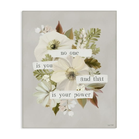 Stupell Industries No One Is You Botanical & Floral Painting Gallery Wrapped Canvas Art Print Wall Art, 16 x 20