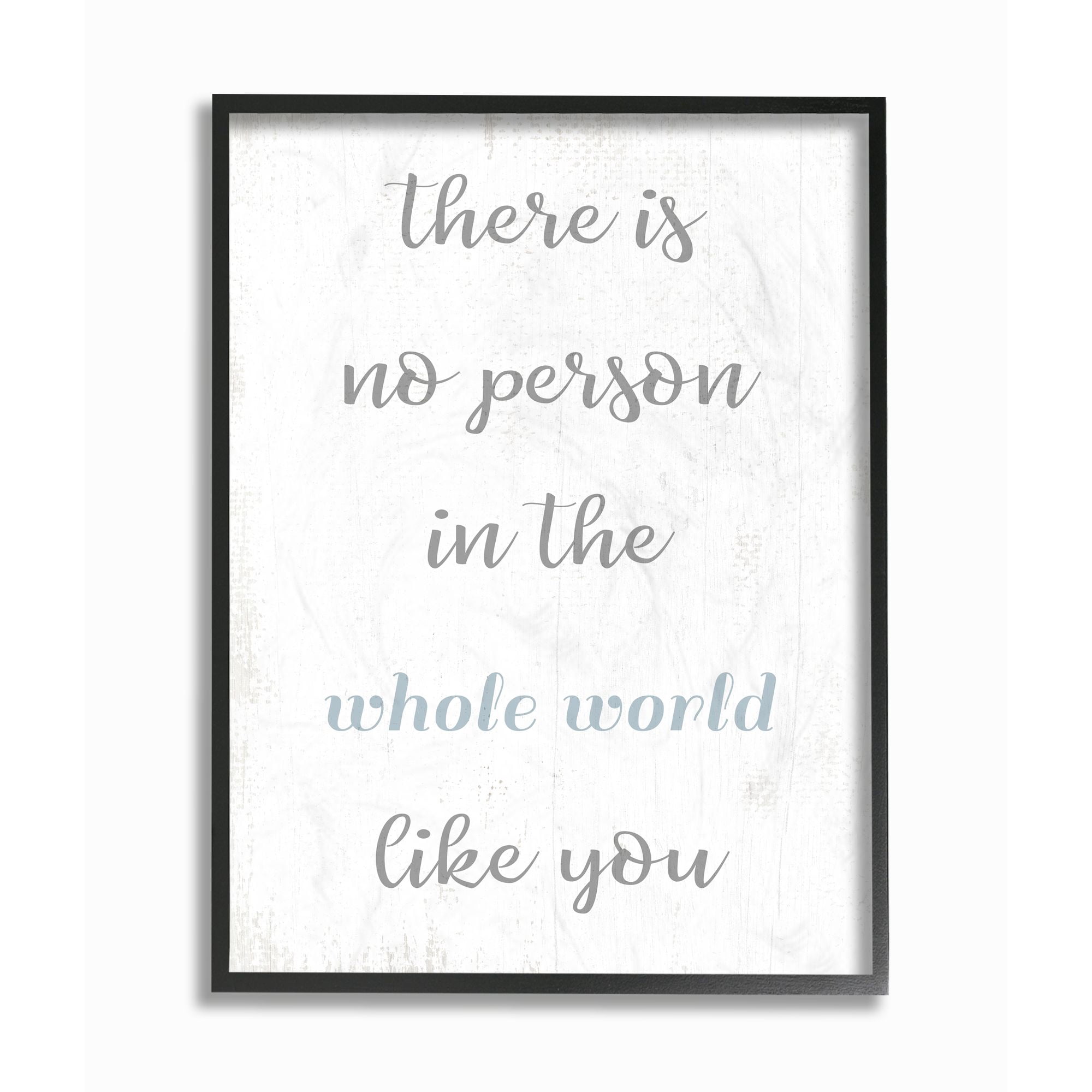 Stupell Industries No Person Like You Family Home Blue Inspirational Word Design Framed Wall Art by Daphne Polselli