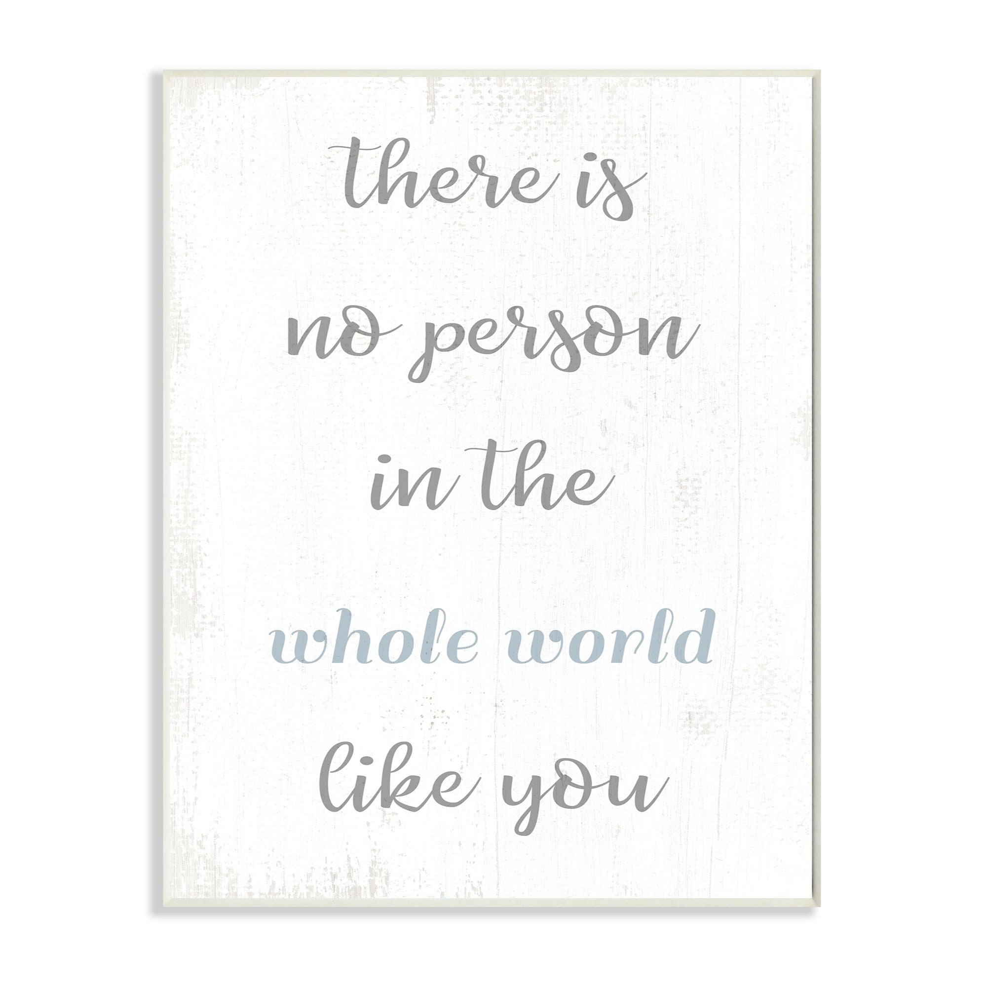 Stupell Industries No Person Like You Family Home Blue Inspirational Word Design Wall Plaque by Daphne Polselli