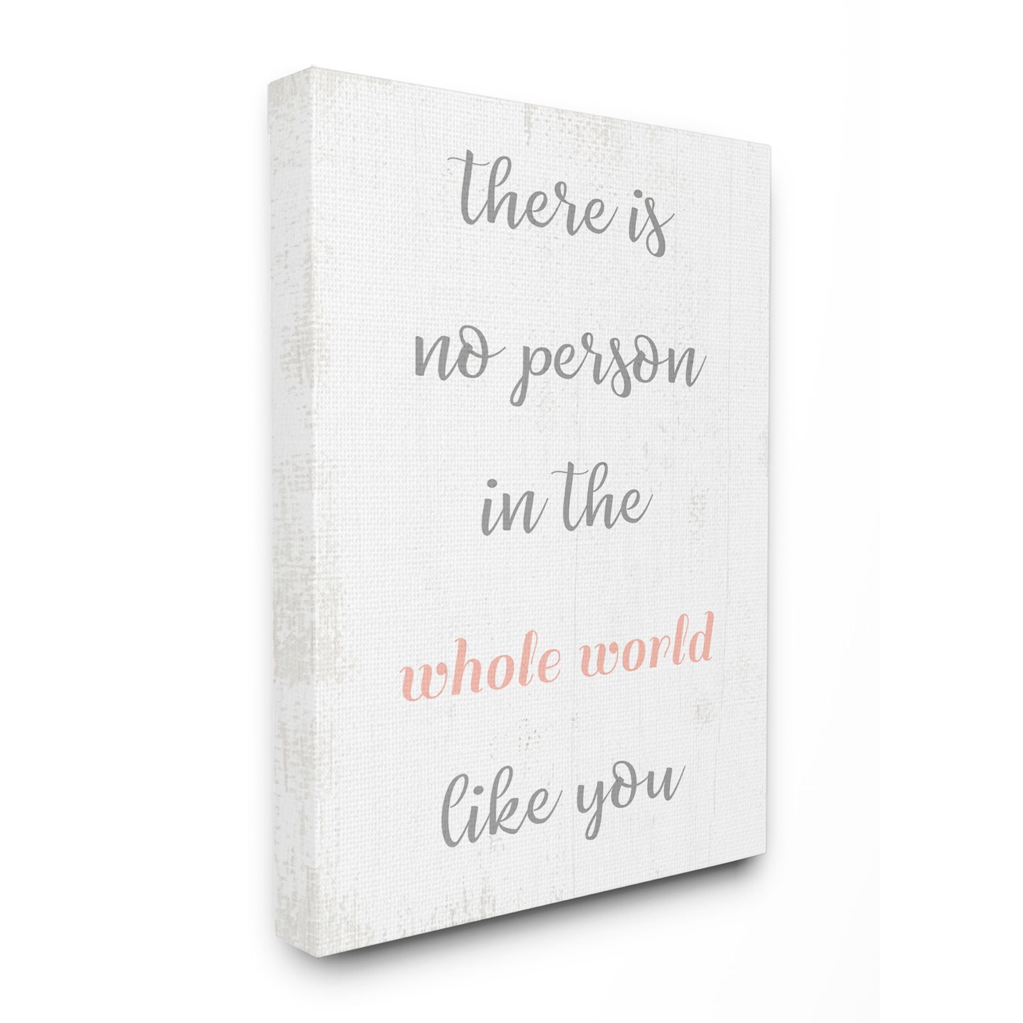Stupell Industries No Person Like You Family Home Pink Inspirational Word Design Canvas Wall Art by Daphne Polselli