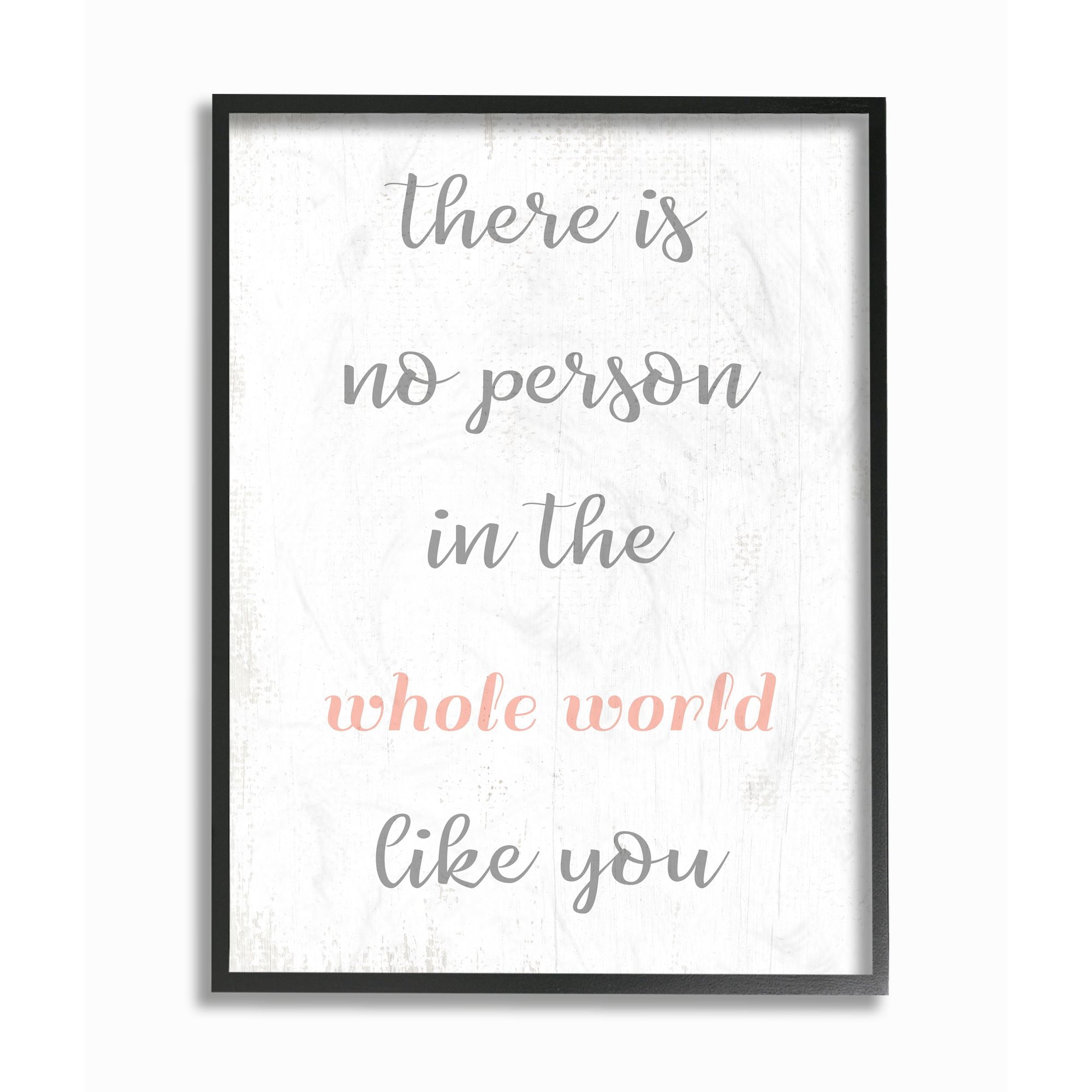 Stupell Industries No Person Like You Family Home Pink Inspirational Word Design Framed Wall Art by Daphne Polselli