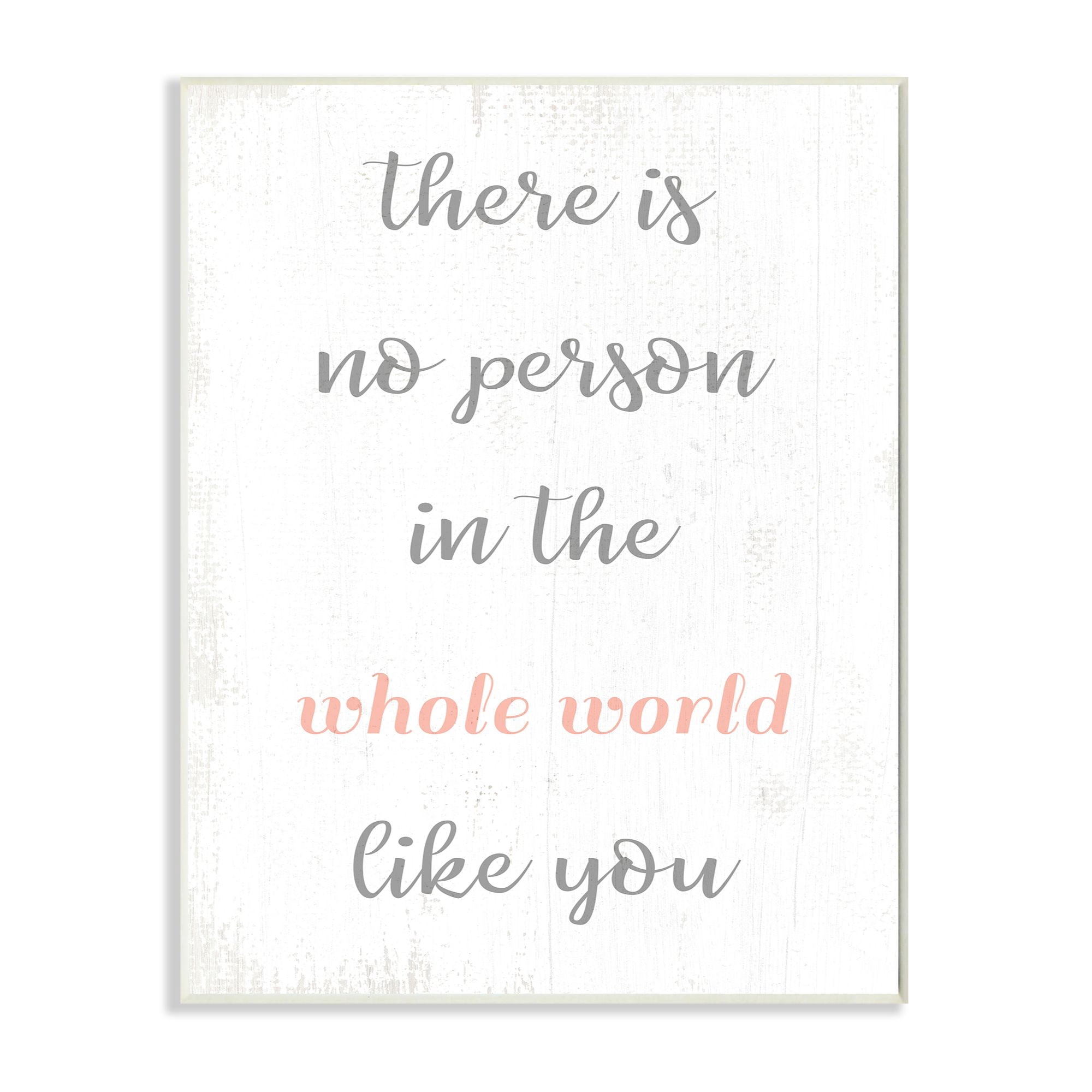 Stupell Industries No Person Like You Family Home Pink Inspirational Word Design Wall Plaque by Daphne Polselli