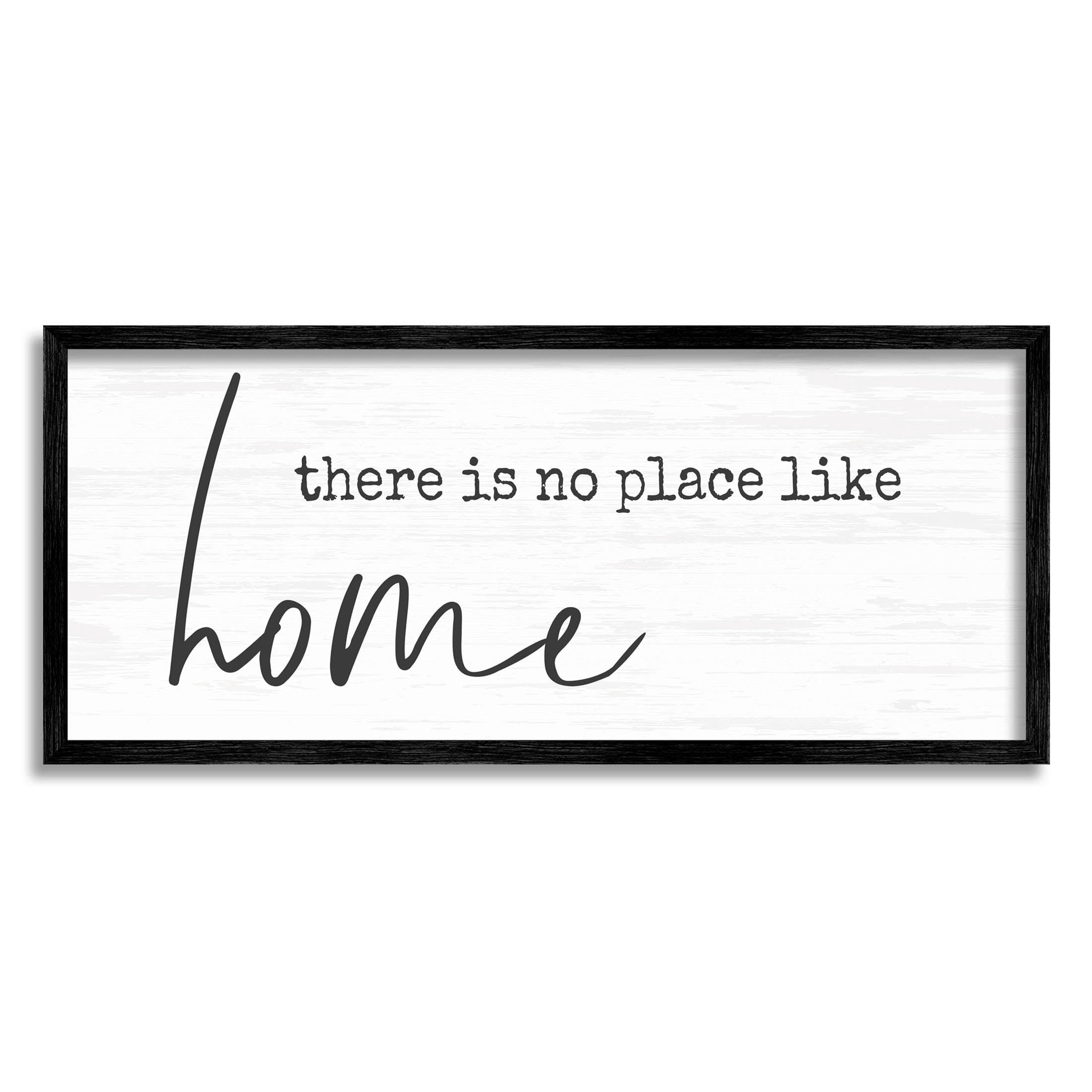 Stupell Industries No Place Like Home Phrase Graphic Art Black Framed Art Print Wall Art, Design by Anna Quach