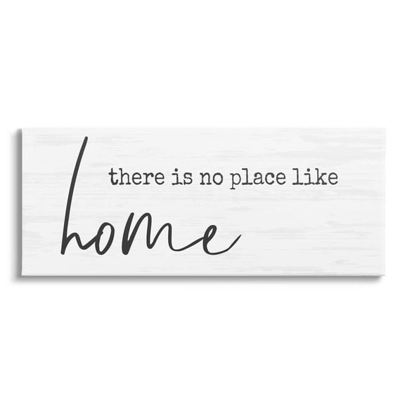 Stupell Industries No Place Like Home Phrase Graphic Art Gallery Wrapped Canvas Print Wall Art, Design by Anna Quach