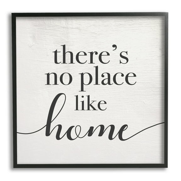 Stupell Industries No Place Like Home Phrase Rustic Farmhouse Pattern, 12 x 12, Design by Daphne Polselli