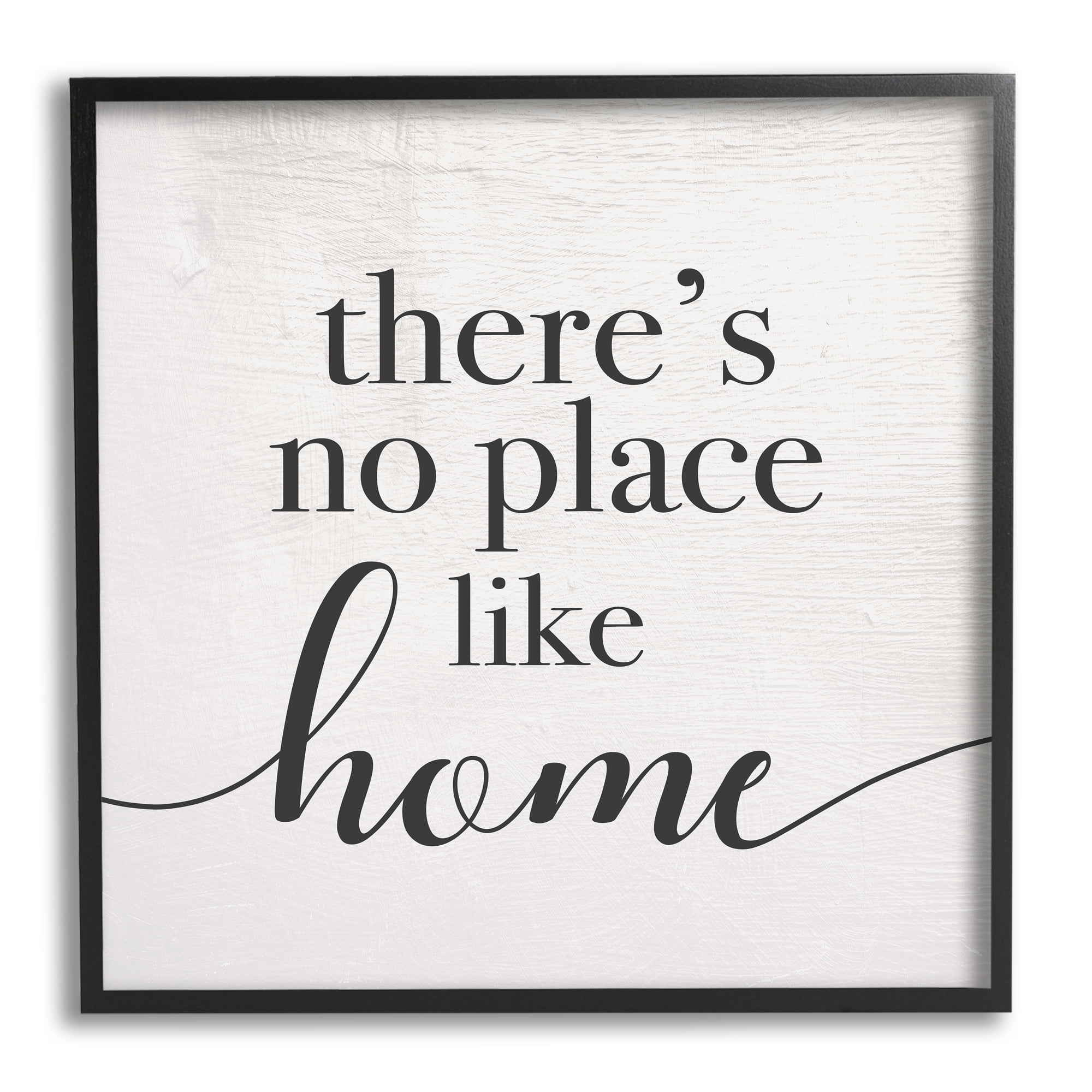 Stupell Industries No Place Like Home Phrase Rustic Farmhouse Pattern, 24 x 24, Design by Daphne Polselli