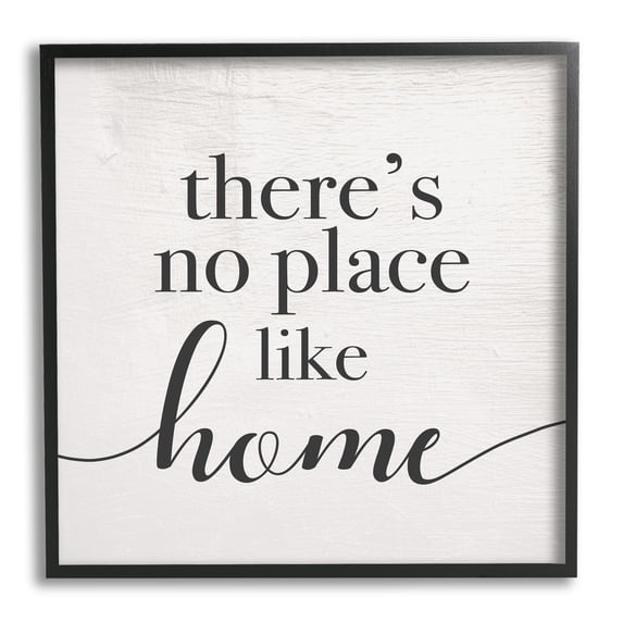 Stupell Industries No Place Like Home Phrase Rustic Farmhouse Pattern, 24 x 24, Design by Daphne Polselli