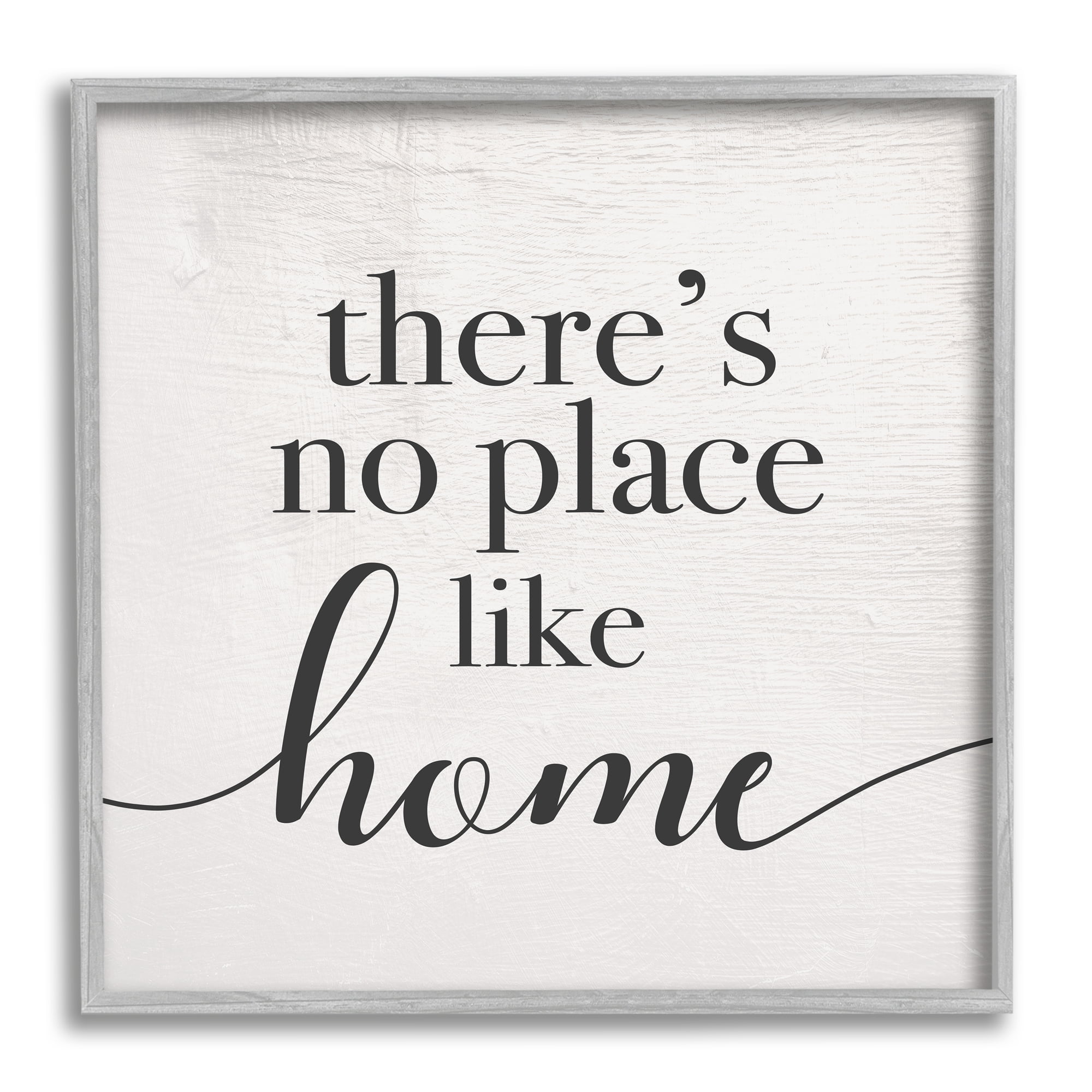 Stupell Industries No Place Like Home Phrase Rustic Farmhouse Pattern, 24 x 24, Design by Daphne Polselli