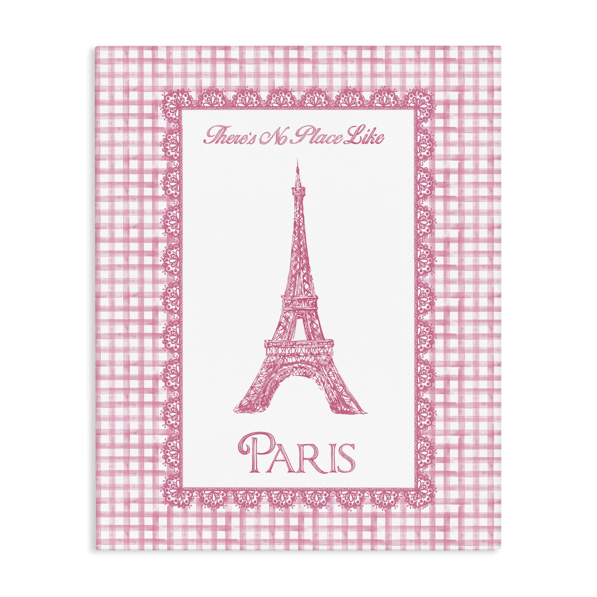 Stupell Industries No Place Like Paris Pink Lace Canvas Wall Art, design by Conrad Knutsen