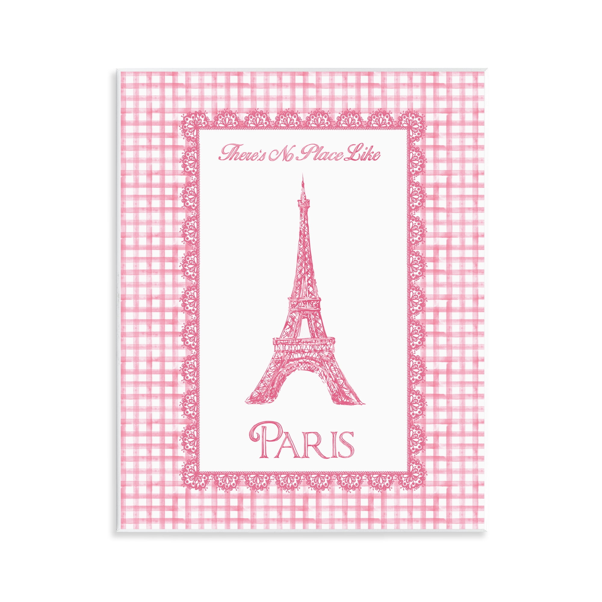 Stupell Industries No Place Like Paris Pink Lace Wall Plaque Art, design by Conrad Knutsen