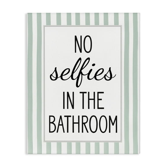 Stupell Industries No Selfies In Bathroom Canvas Wall Art design by Lettered and Lined, 20 x 16
