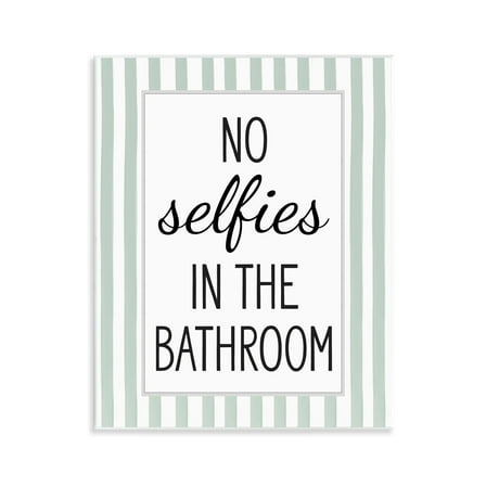 Stupell Industries No Selfies In Bathroom Wall Plaque Art design by Lettered and Lined, 14 x 11