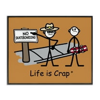 Stupell Industries No Skateboarding Sign Novelty & Humor Painting Black Framed Art Print Wall Art, 14 x 11