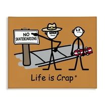 Stupell Industries No Skateboarding Sign Novelty & Humor Painting Wrapped Canvas Art Print Wall Art, 20 x 16