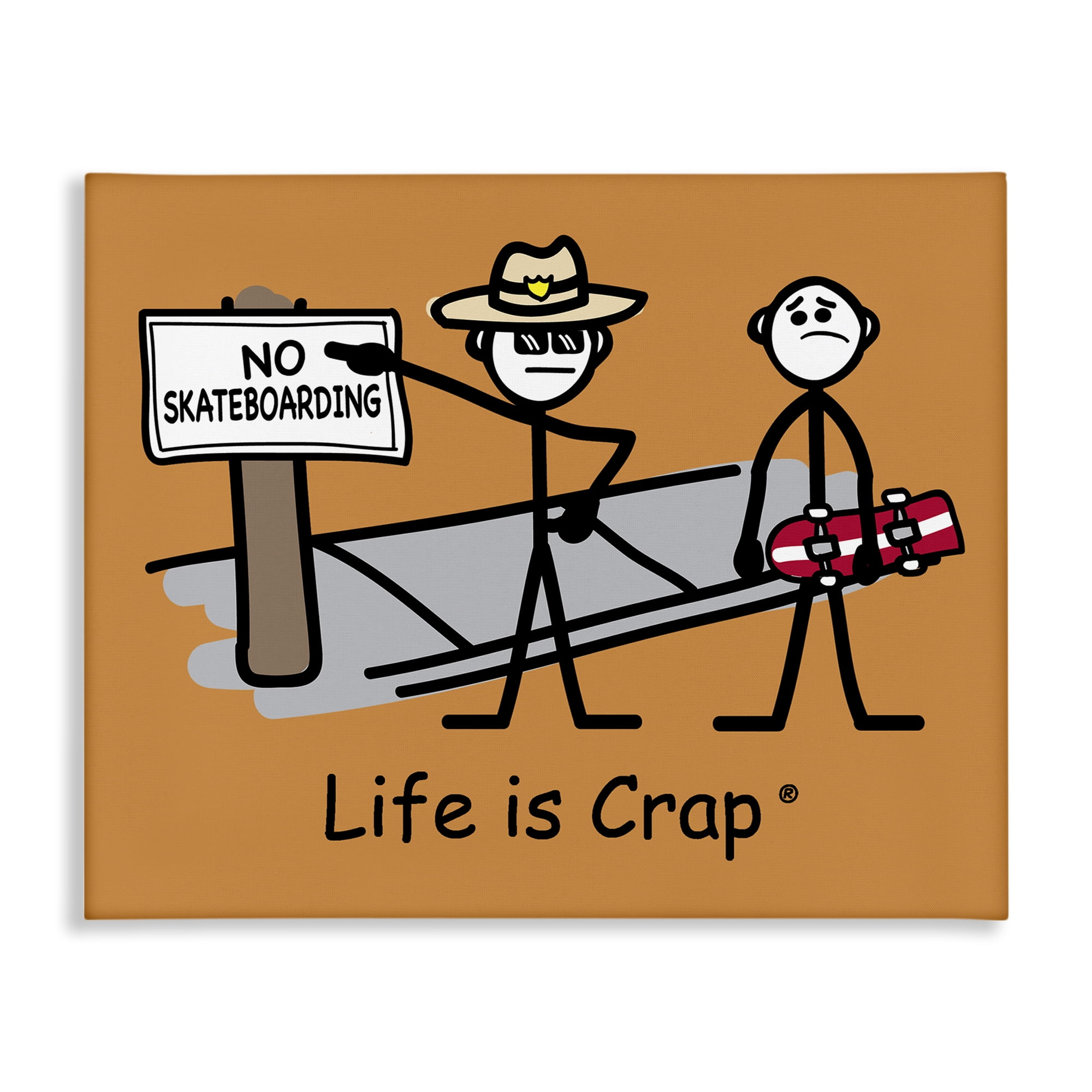 Stupell Industries No Skateboarding Sign Novelty & Humor Painting Wrapped Canvas Art Print Wall Art, 48 x 36