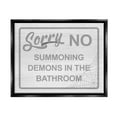 thumbnail image 1 of Stupell Industries No Summoning Demons Bathroom Graphic Art Jet Black Floating Framed Canvas Print Wall Art, Design by Lil' Rue, 1 of 6