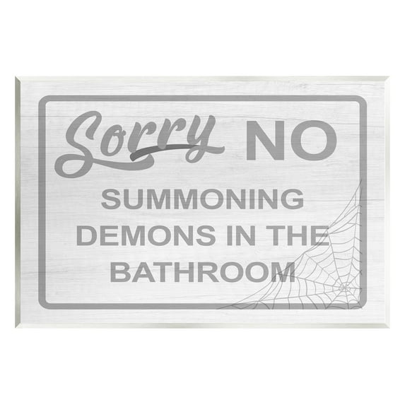Stupell Industries No Summoning Demons Bathroom Graphic Art Unframed Art Print Wall Art, Design by Lil' Rue