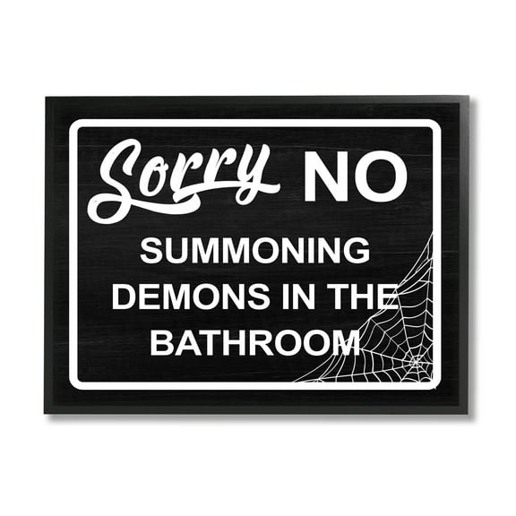 Stupell Industries No Summoning Demons Phrase Graphic Art Black Framed Art Print Wall Art, Design by Lil' Rue