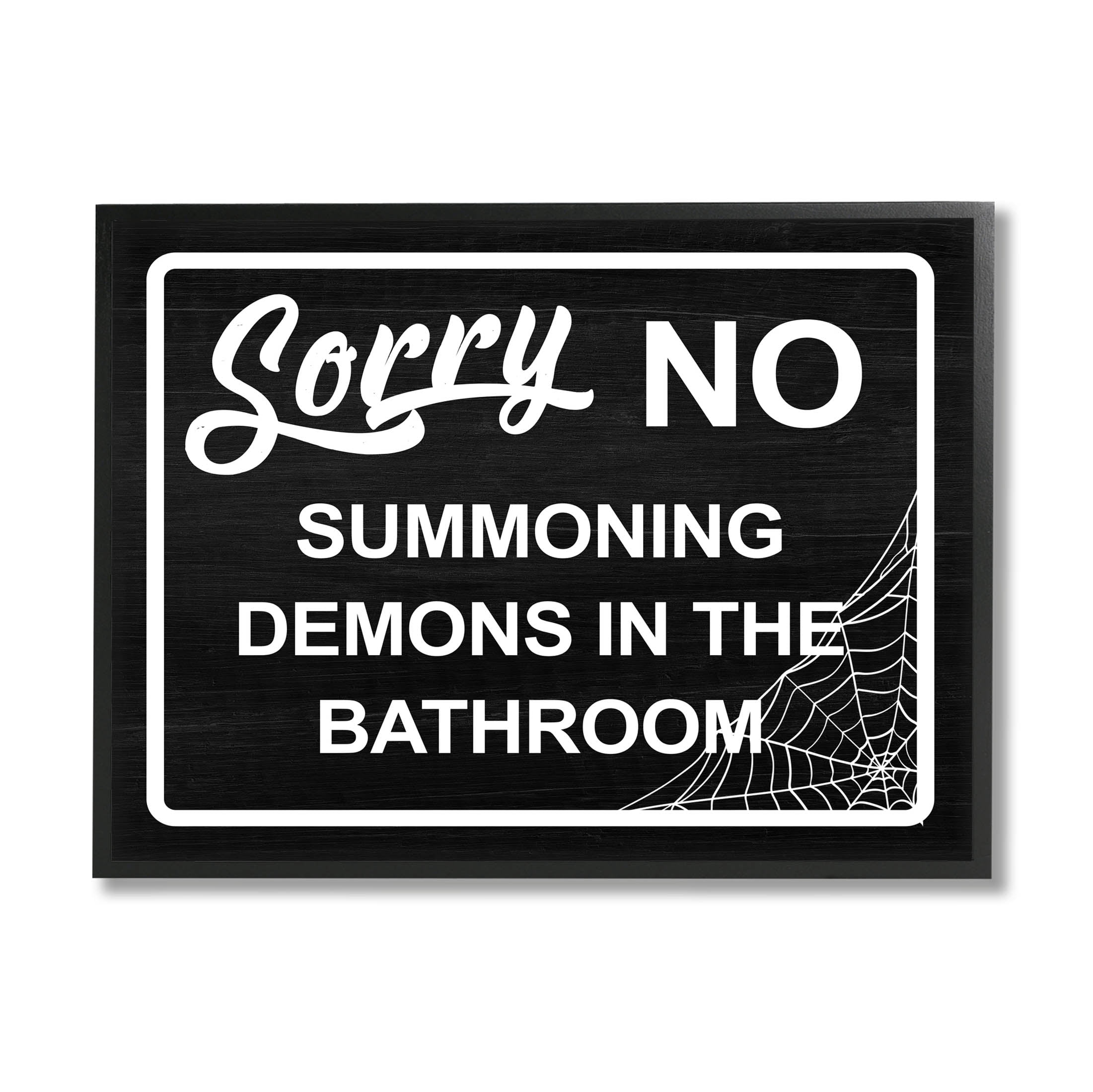Stupell Industries No Summoning Demons Phrase Graphic Art Black Framed Art Print Wall Art, Design by Lil' Rue