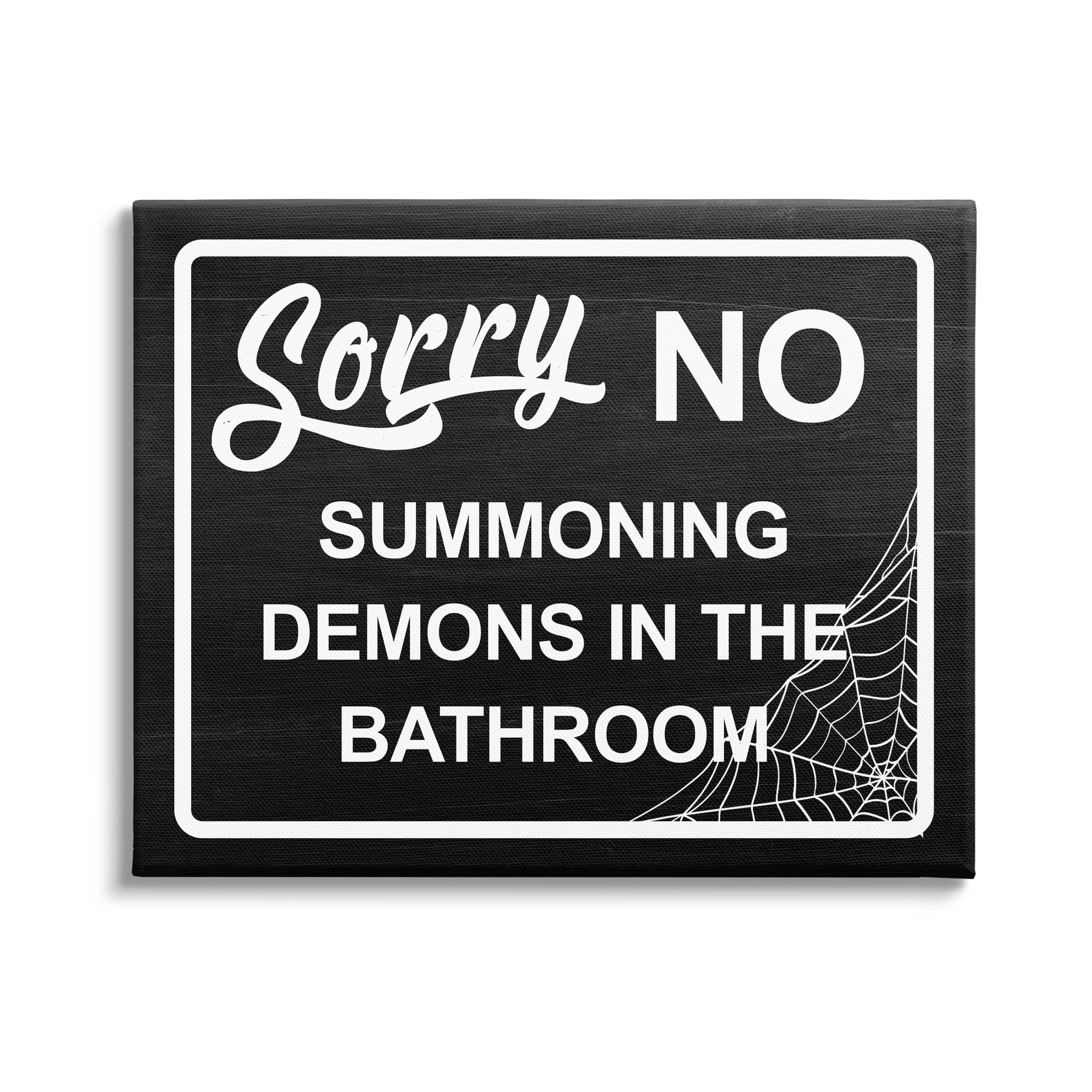 Stupell Industries No Summoning Demons Phrase Graphic Art Gallery Wrapped Canvas Print Wall Art, Design by Lil' Rue