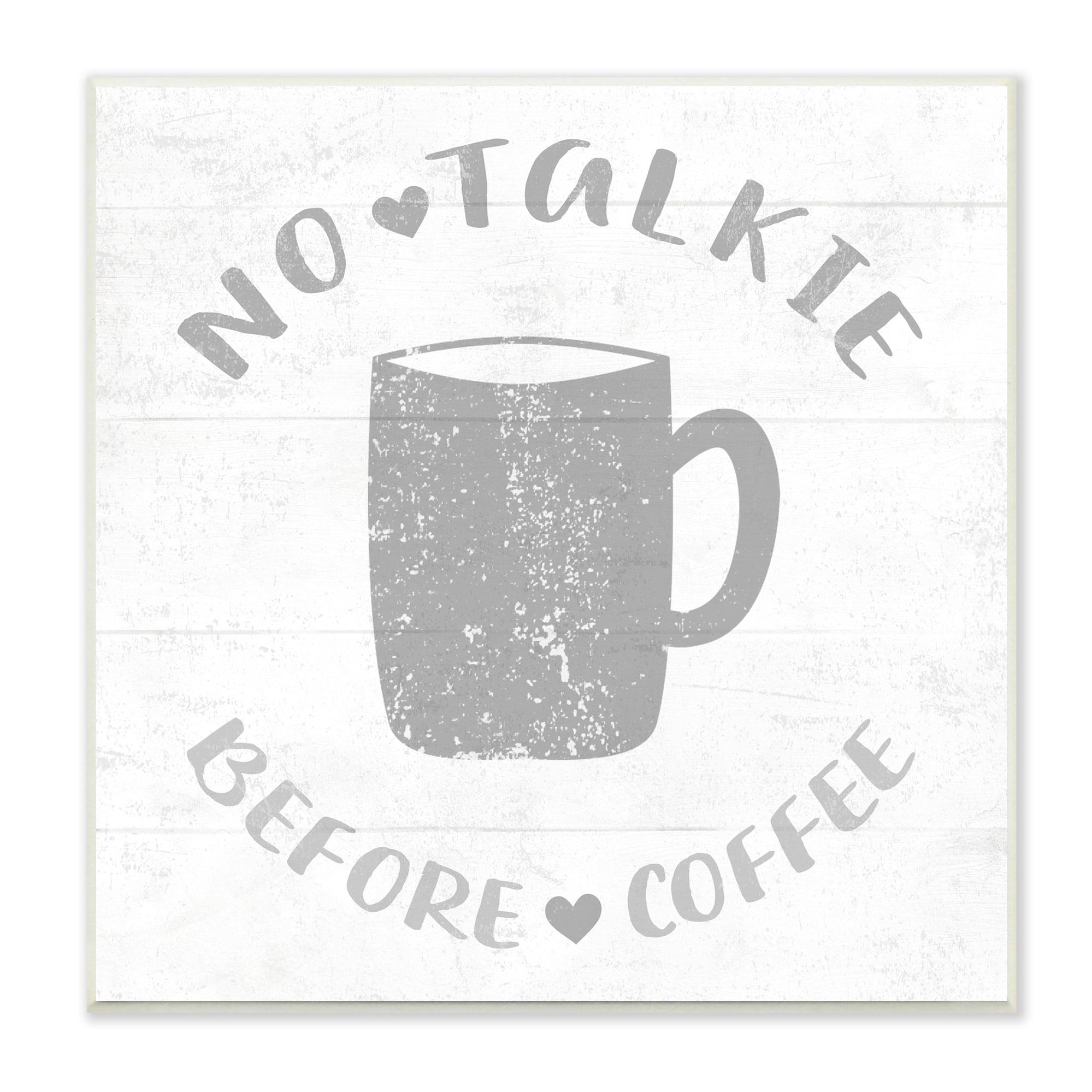 Stupell Industries No Talkie Before Coffee Phrase Grey Drink Mug, 12 x 12,Design by Daphne Polselli