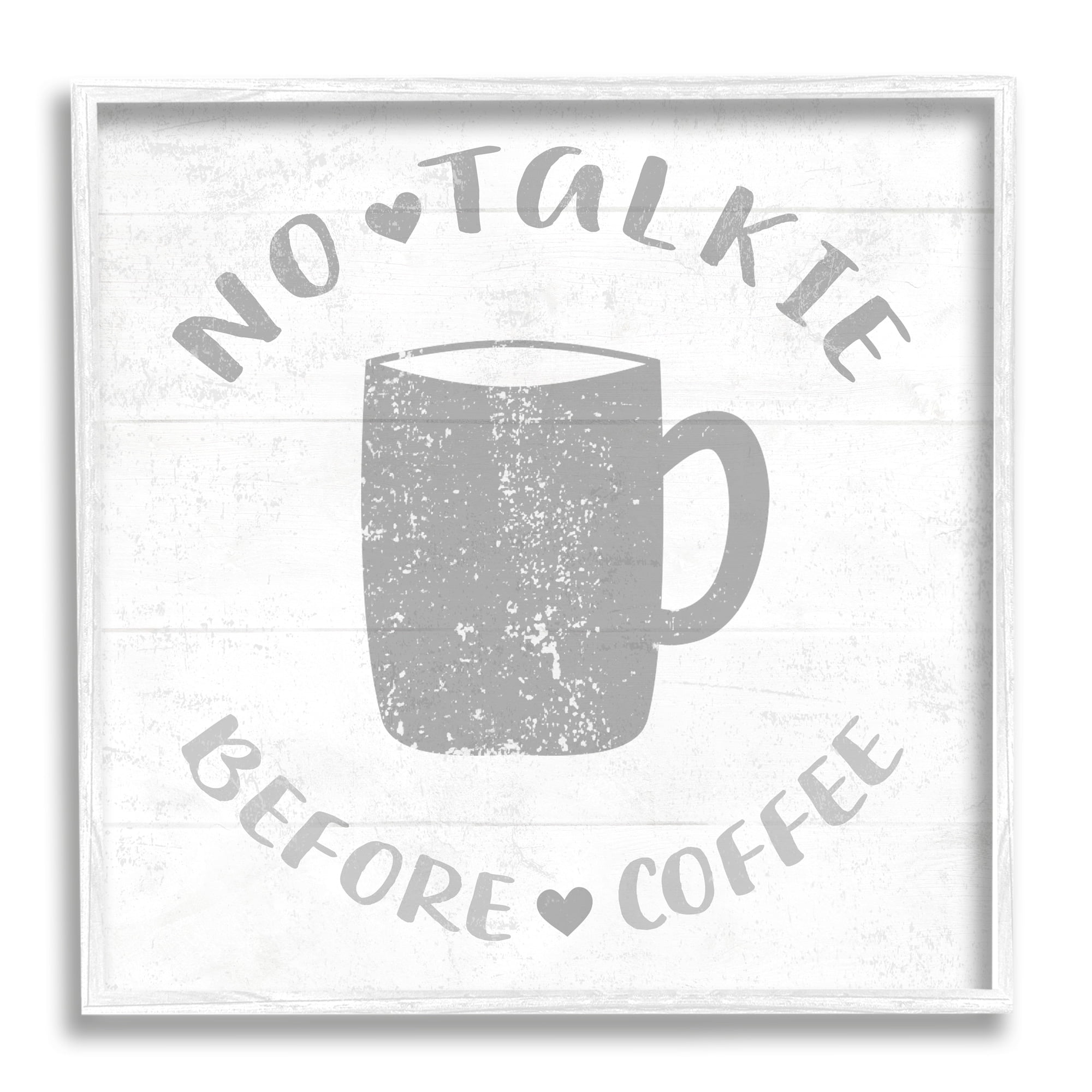 Stupell Industries No Talkie Before Coffee Phrase Grey Drink Mug, 24 x 24,Design by Daphne Polselli