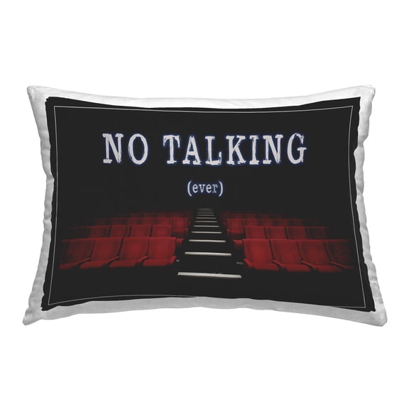 Stupell Industries No Talking Move Theater Decorative Printed Throw Pillow Design by Graffi*tee Studios.