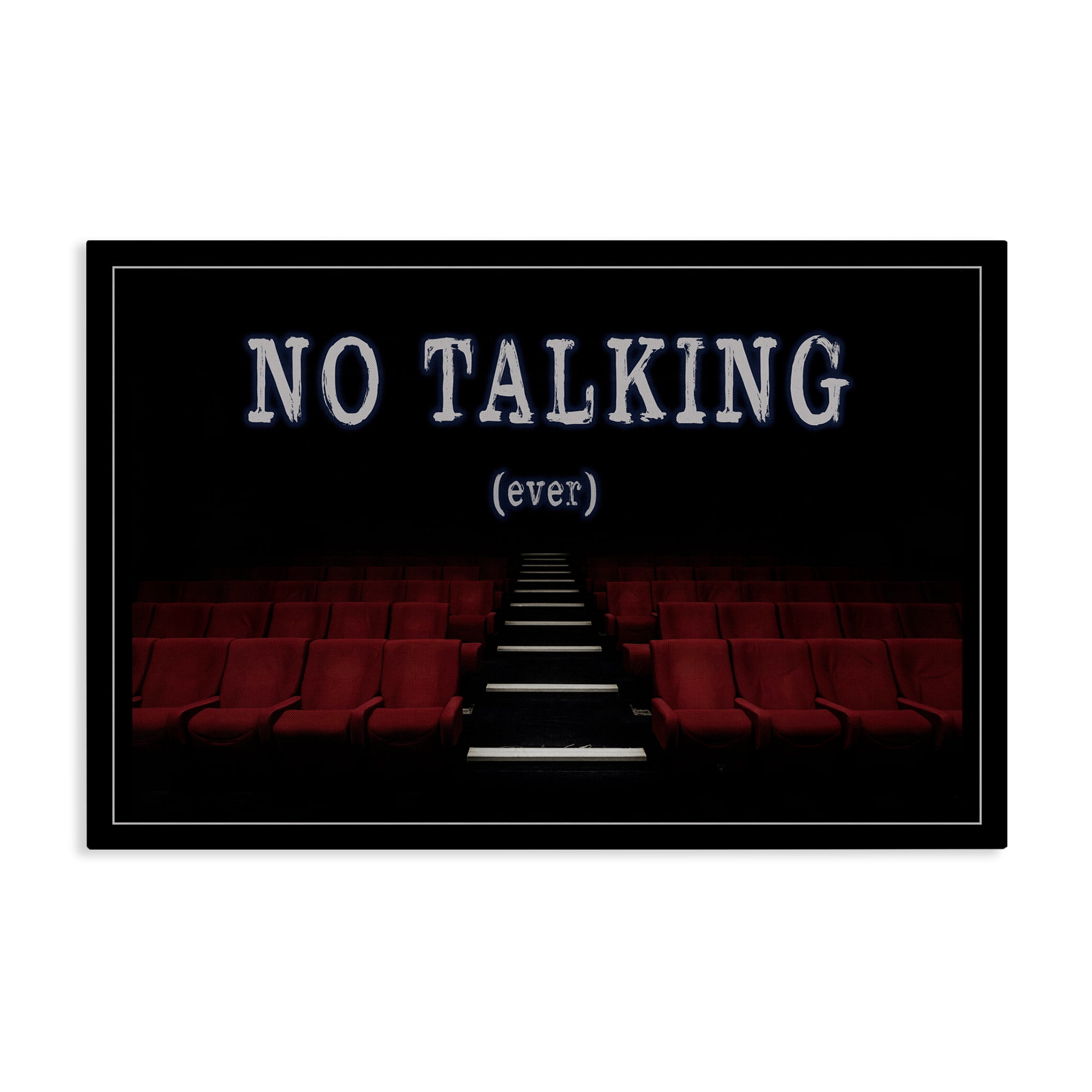 Stupell Industries No Talking Move Theater Entertainment Painting Wrapped Canvas Art Print Wall Art, 30 x 20