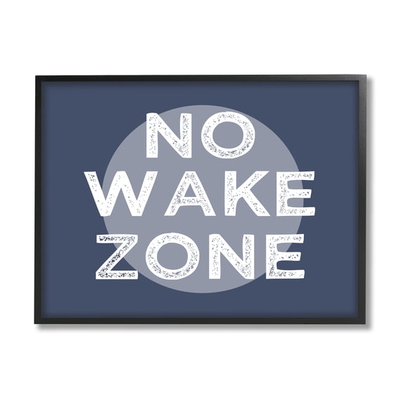 Stupell Industries No Wake Zone Circular Background Grunge Textured Words,14 x 11, Design by Daphne Polselli