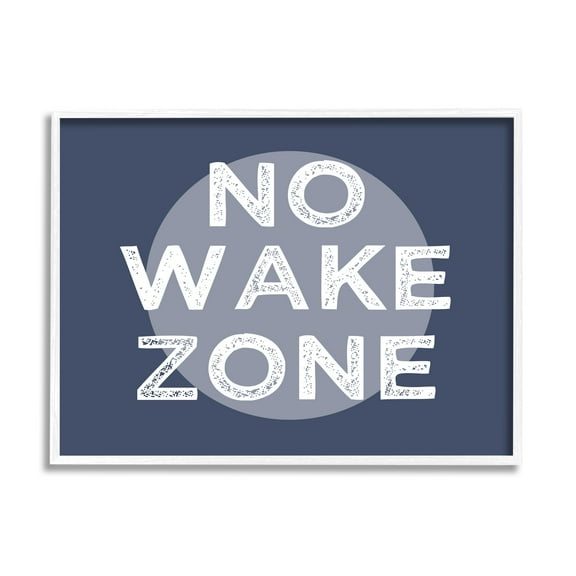 Stupell Industries No Wake Zone Circular Background Grunge Textured Words,20 x 16, Design by Daphne Polselli