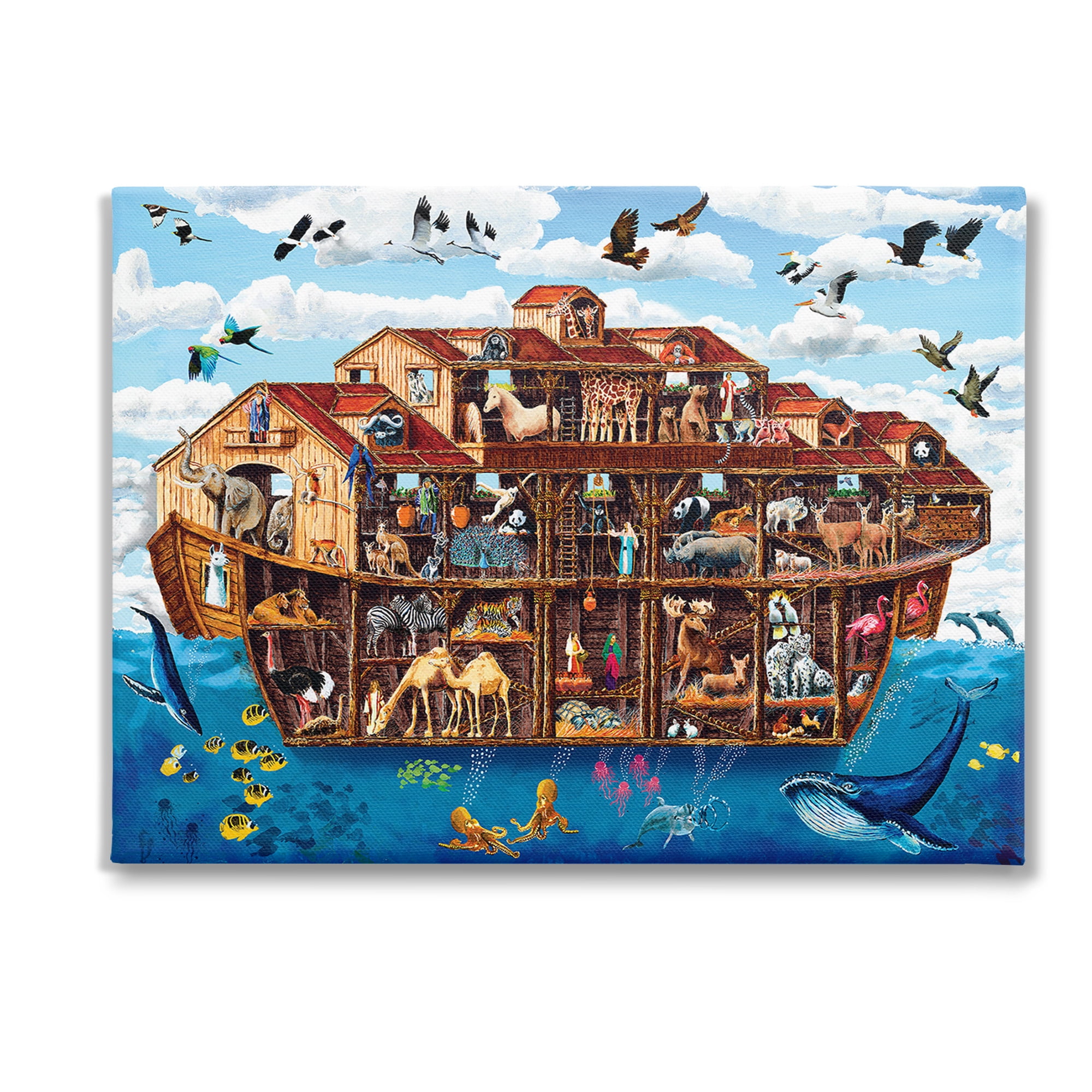 Free Shipping! Stupell Industries Noah's Ark Animals Painting