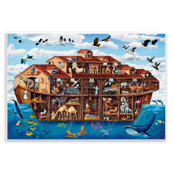 Stupell Industries Bohemian Noah's Ark Animals Wall Plaque Art, 19 x 13, by Art Poulin