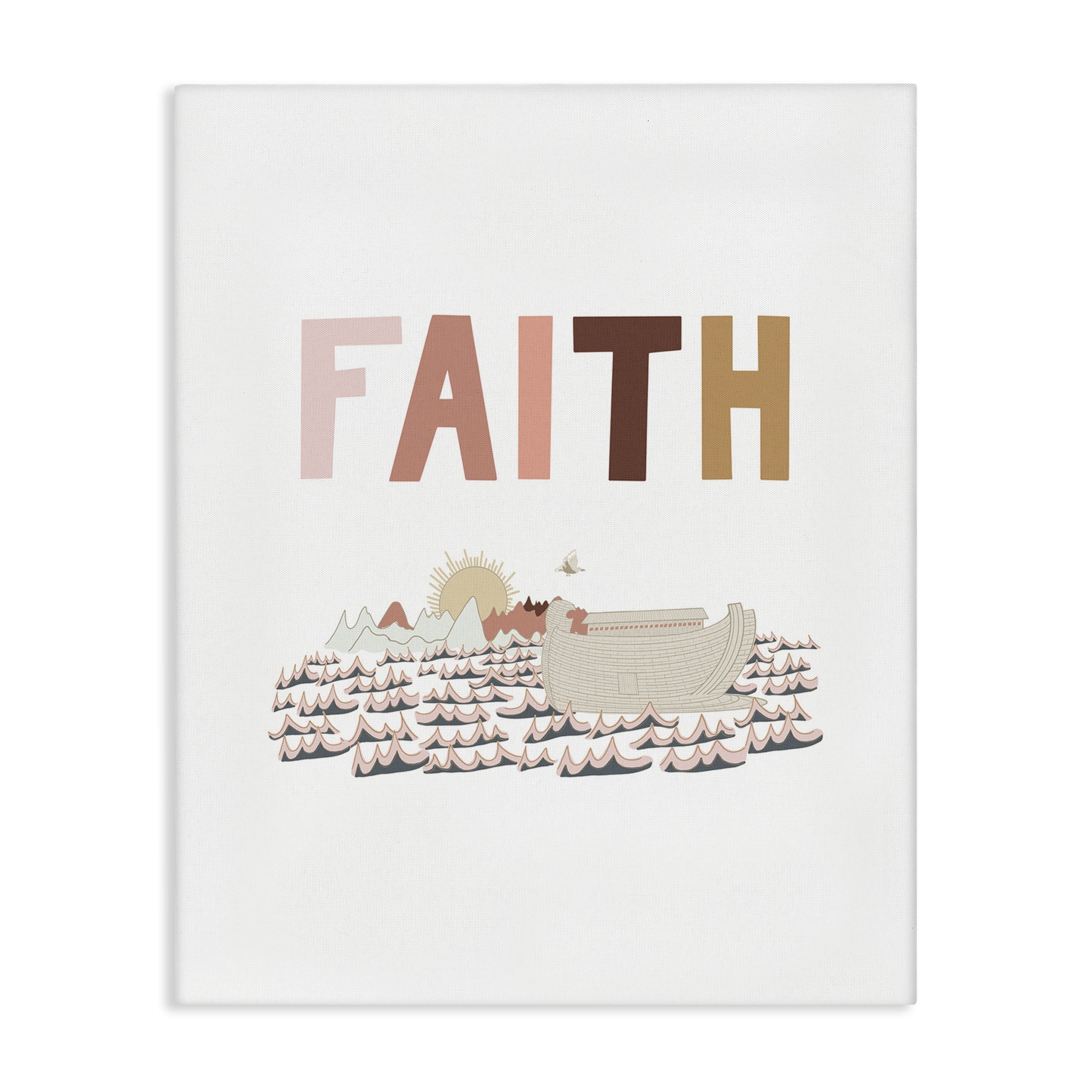Stupell Industries Noah's Ark Faith Religious Painting Gallery Wrapped Canvas Art Print Wall Art, 16 x 20