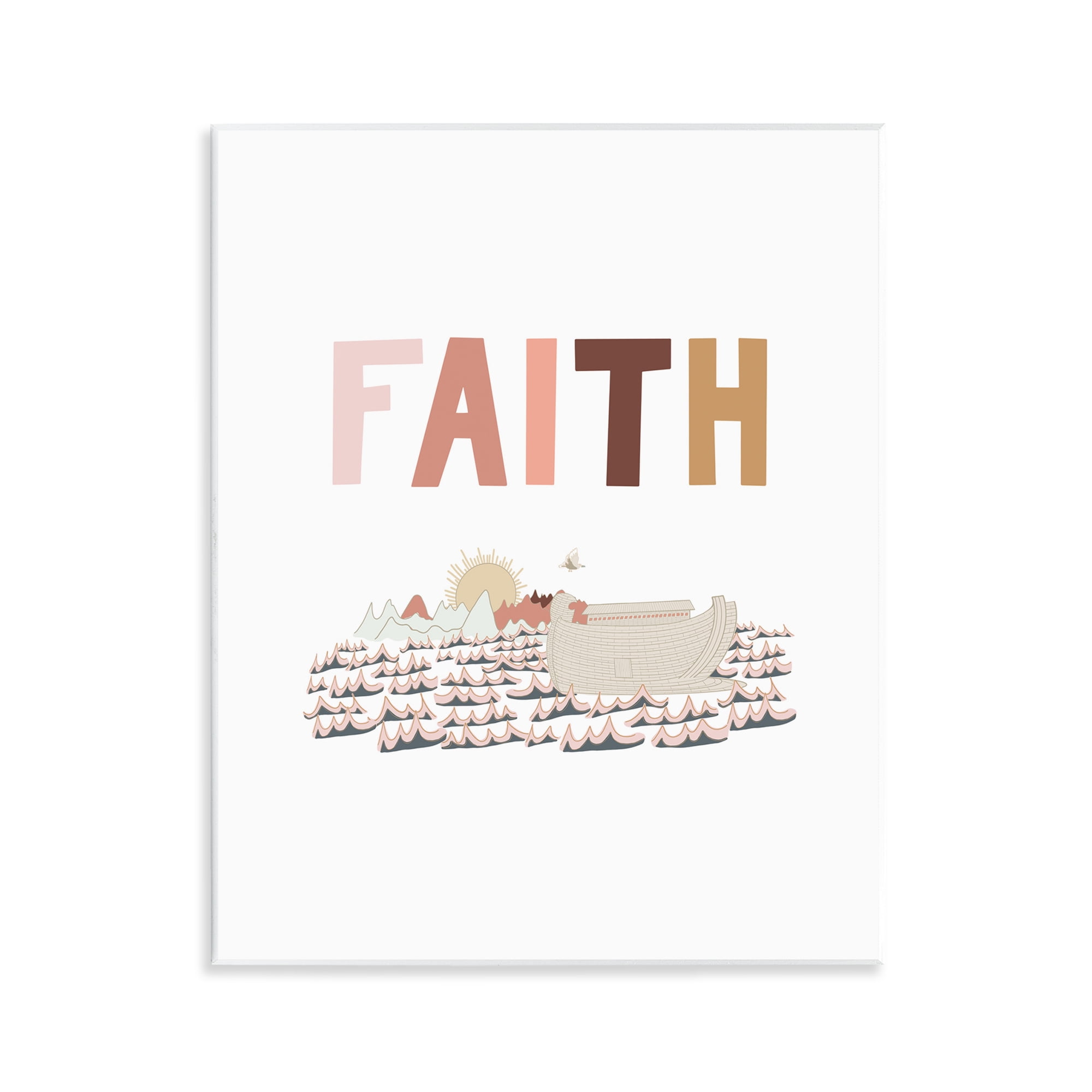 Stupell Industries Noah's Ark Faith Religious Painting Unframed Art Print Wall Art, 11 x 14