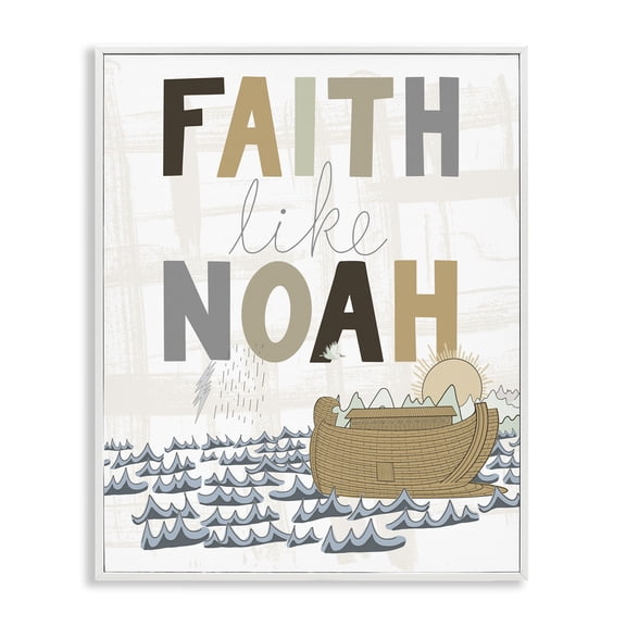 Stupell Industries Farmhouse Noah's Ark Proverb White Framed Giclee Art, 24 x 30, by Tara Moss