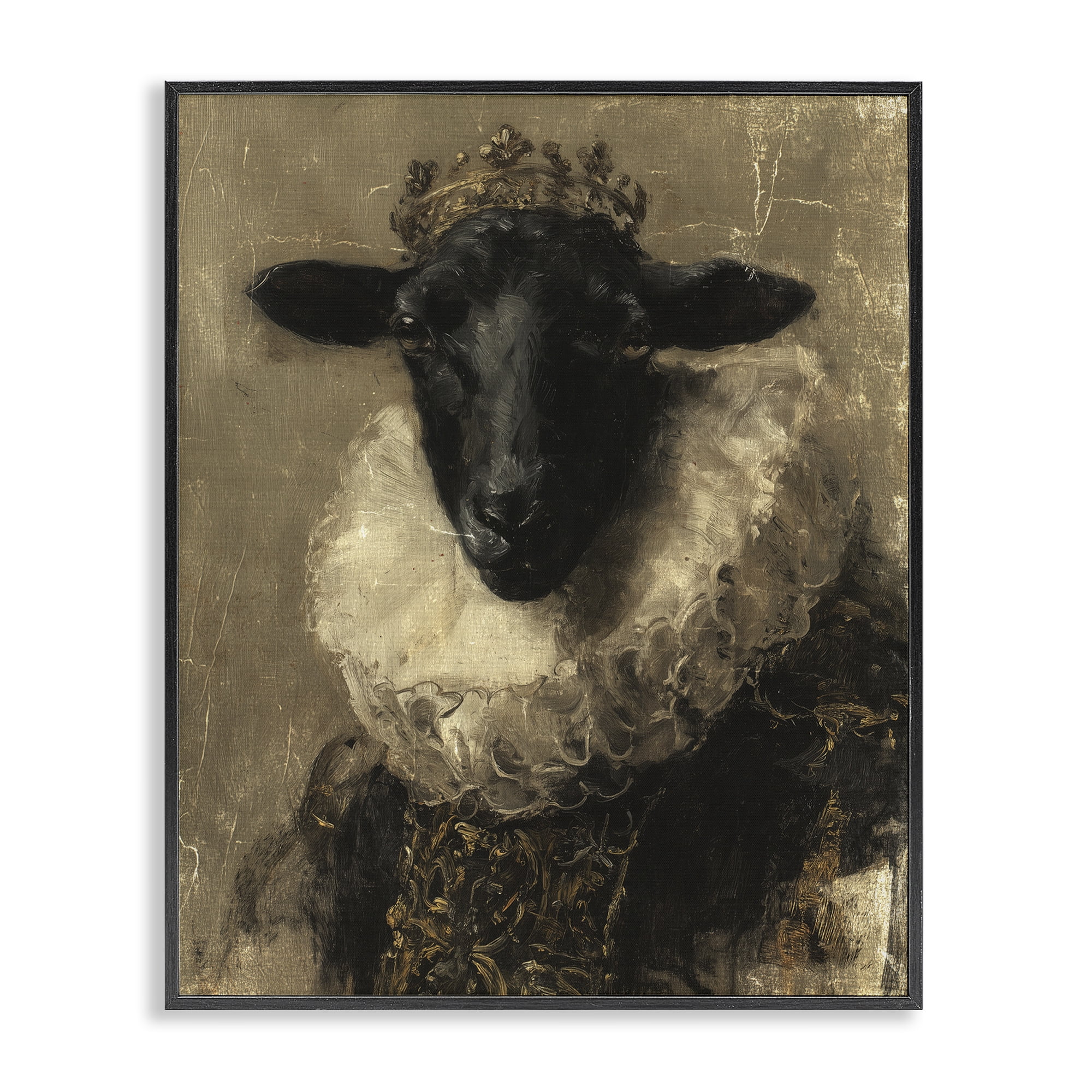 Stupell Industries Noble Ram Portrait Black Framed Giclee Art, design by Svetlana Aleynikova