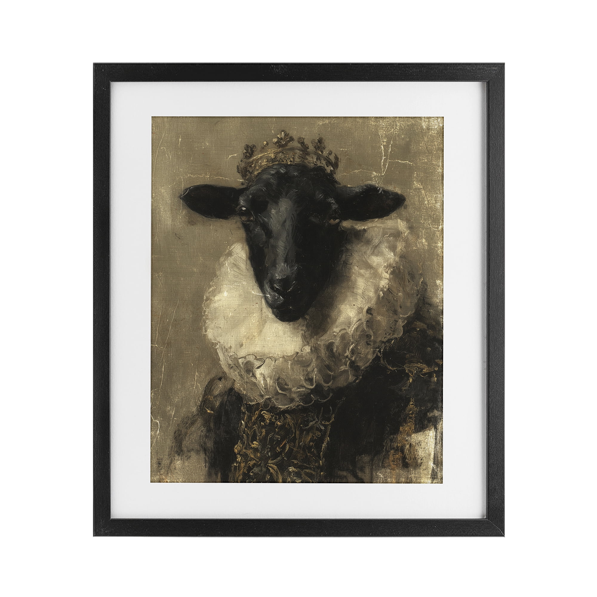 Stupell Industries Noble Ram Portrait Black Framed Print Under Glass, design by Svetlana Aleynikova