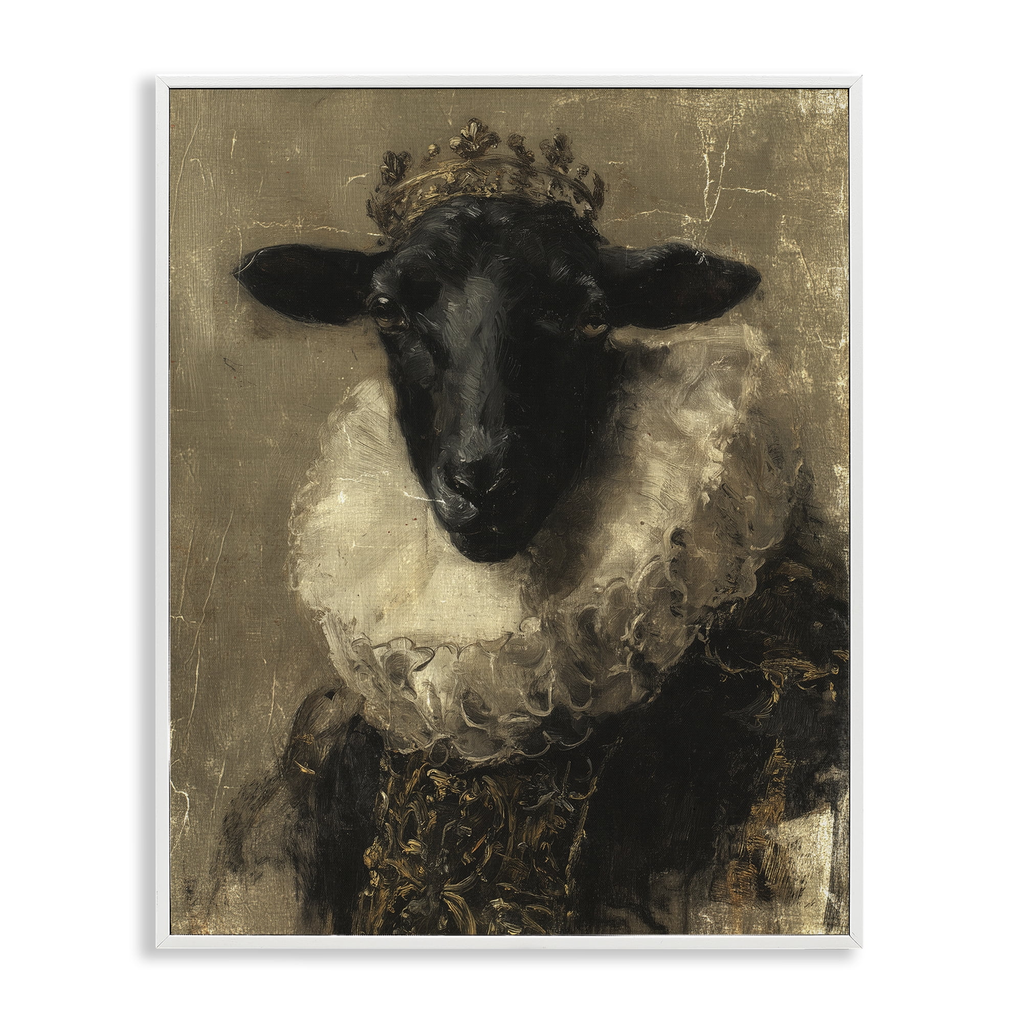 Stupell Industries Noble Ram Portrait White Framed Giclee Art, design by Svetlana Aleynikova