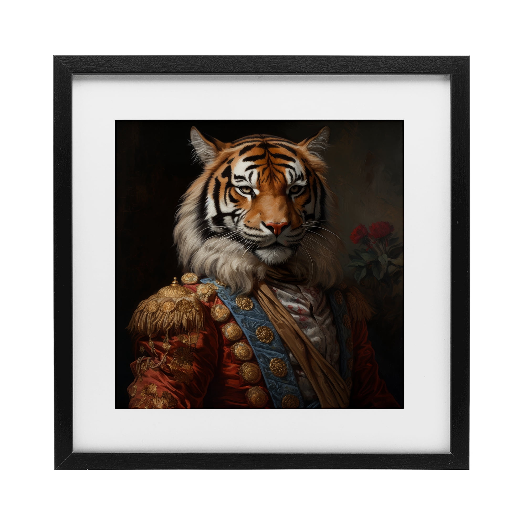 Stupell Industries Noble Tiger Transformation Black Framed Print Under Glass, design by Lazar Studio