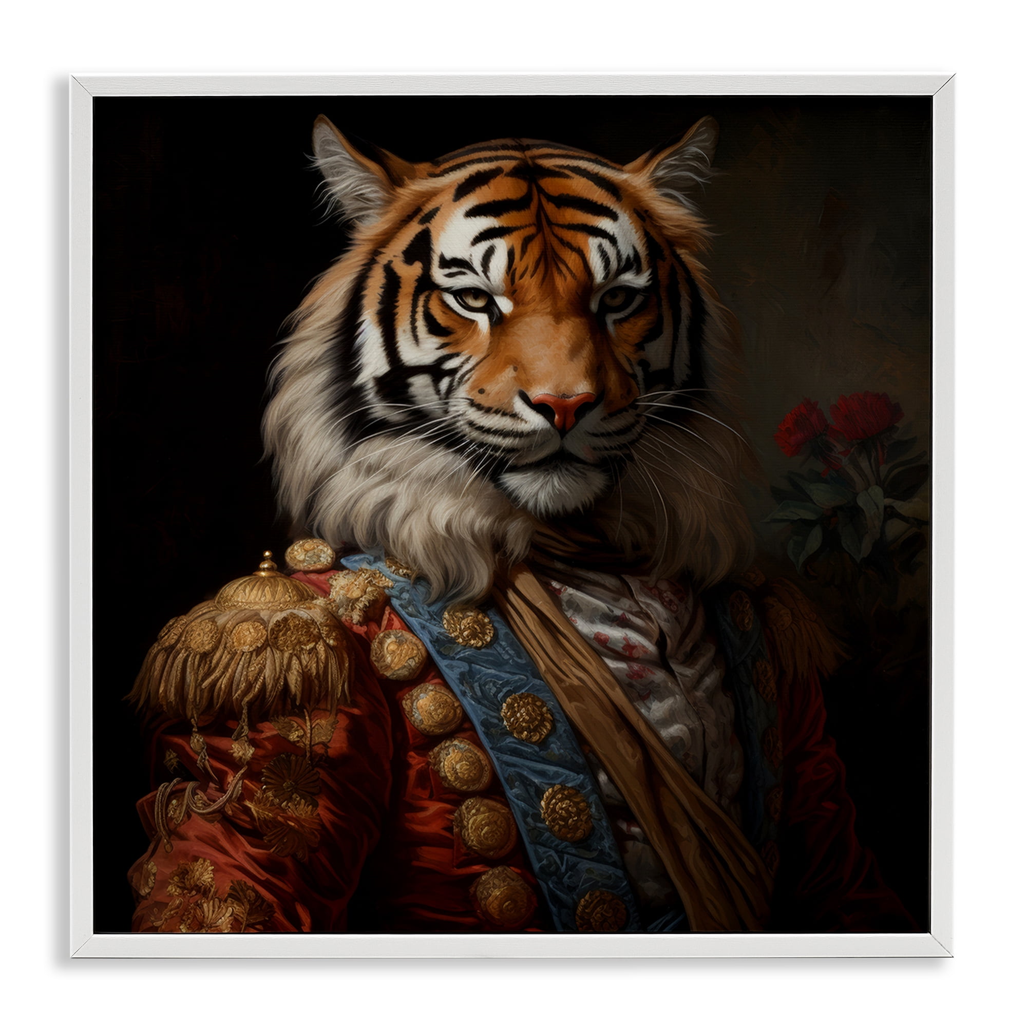 Stupell Industries Noble Tiger Transformation White Framed Giclee Art, design by Lazar Studio