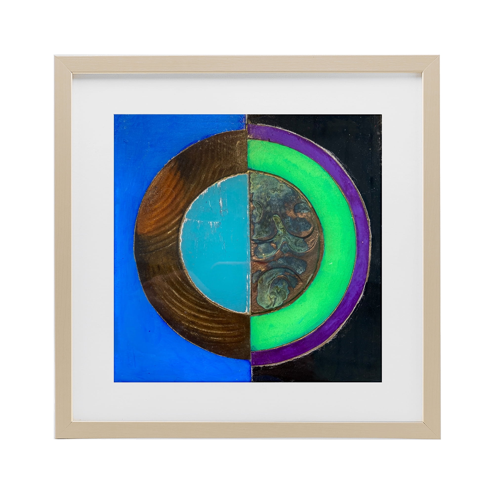 Stupell Industries Nocturnal Circle Symmetry Birch Framed Print Under Glass, design by Matthew Finger