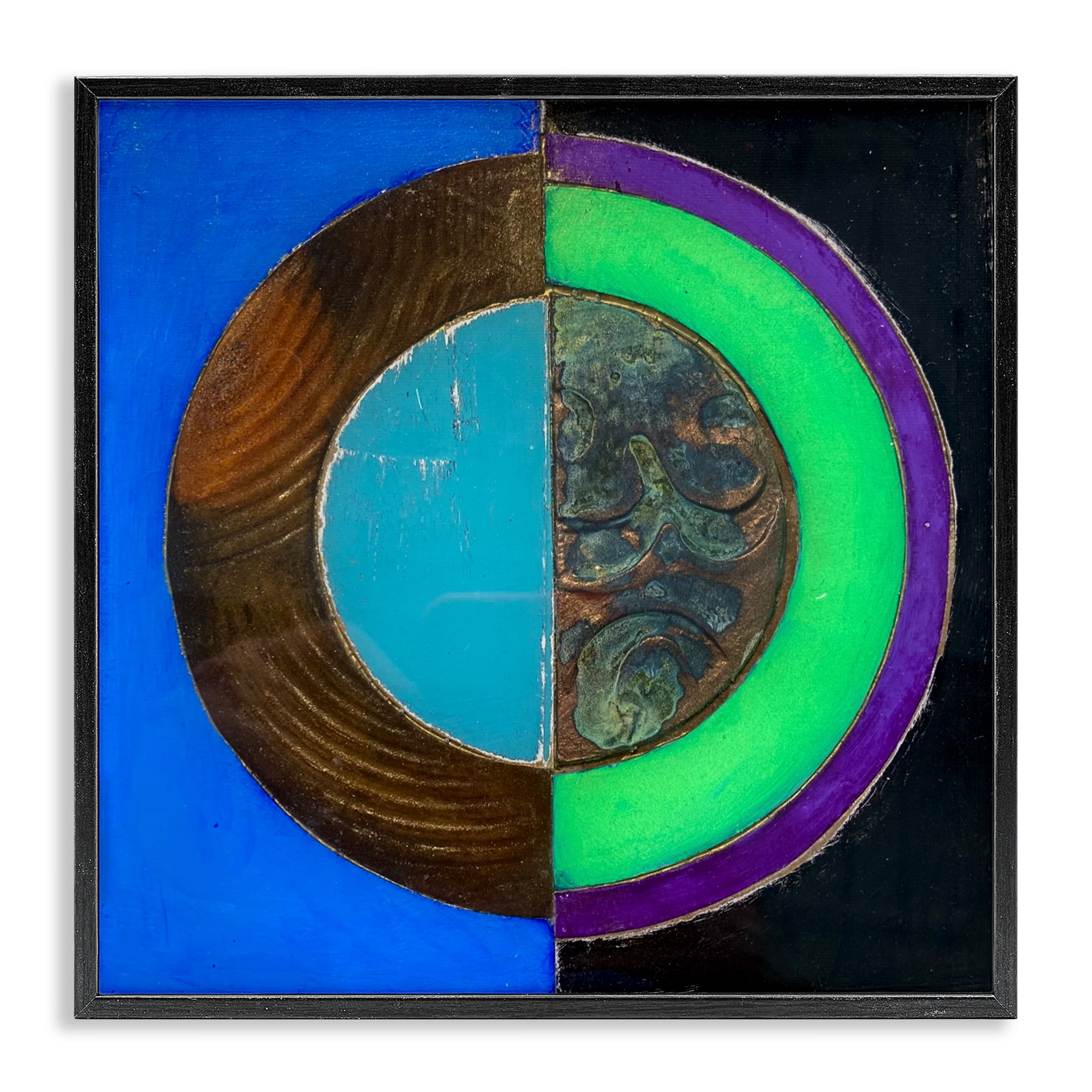 Stupell Industries Nocturnal Circle Symmetry Black Framed Giclee Art, design by Matthew Finger