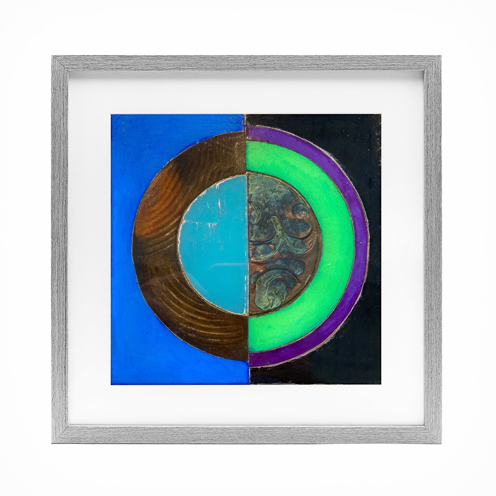 Stupell Industries Nocturnal Circle Symmetry Gray Framed Print Under Glass, design by Matthew Finger