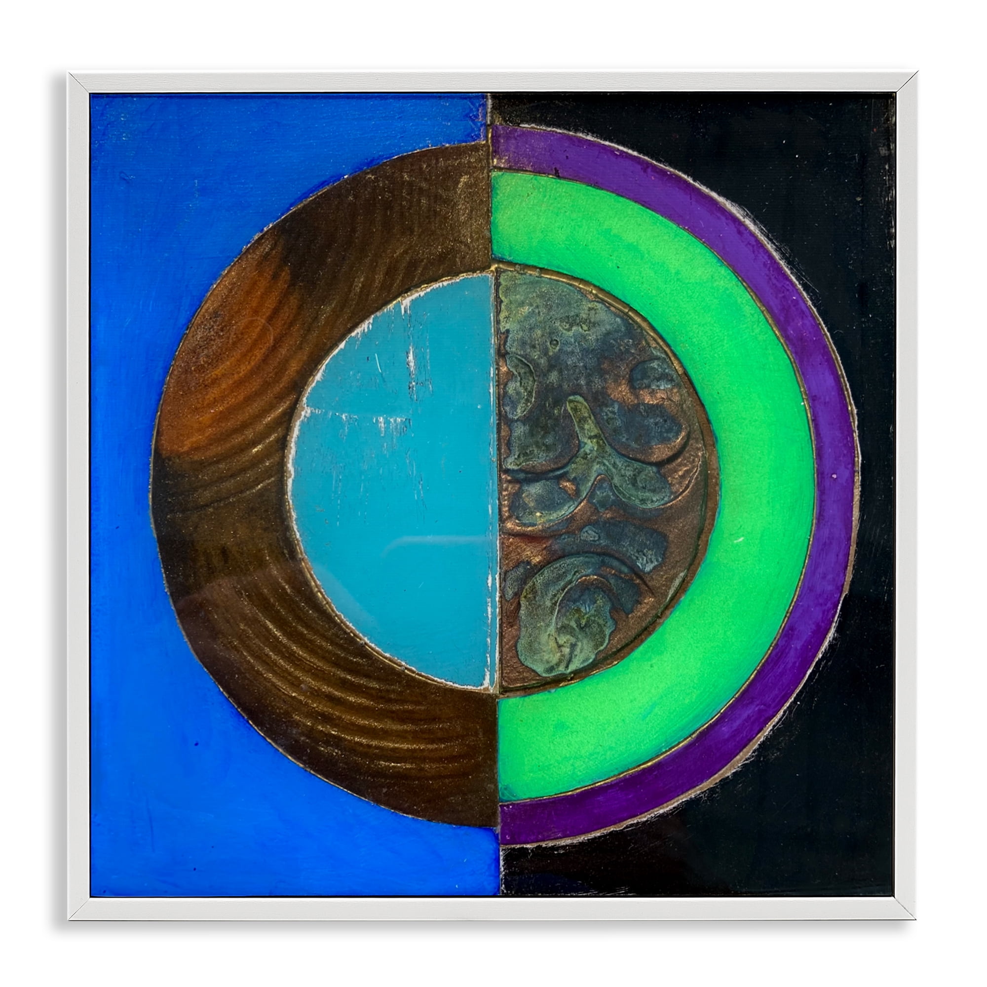 Stupell Industries Nocturnal Circle Symmetry White Framed Giclee Art, design by Matthew Finger