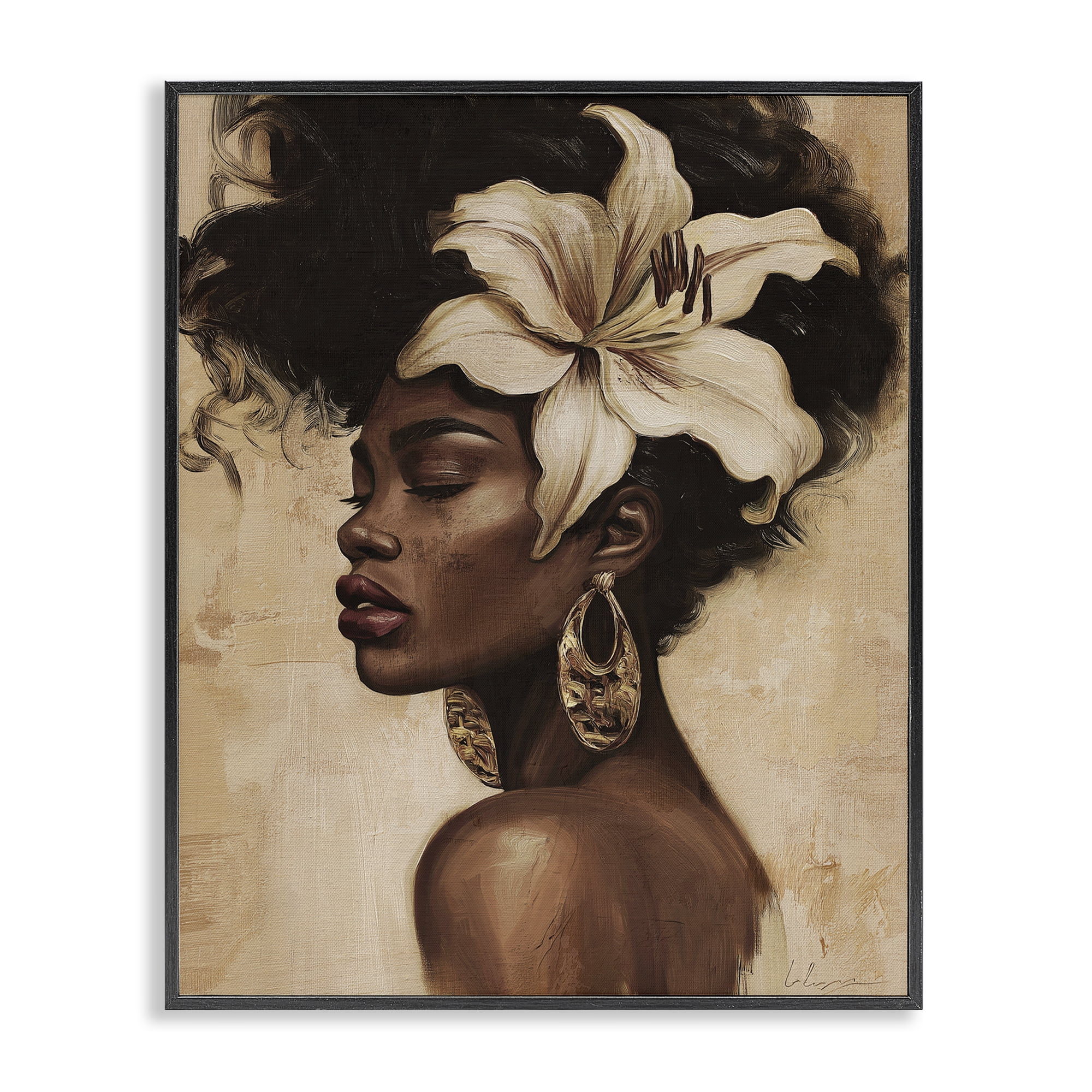 Stupell Industries Nocturne In Ivory Black Framed Giclee Art, design by Svetlana Aleynikova