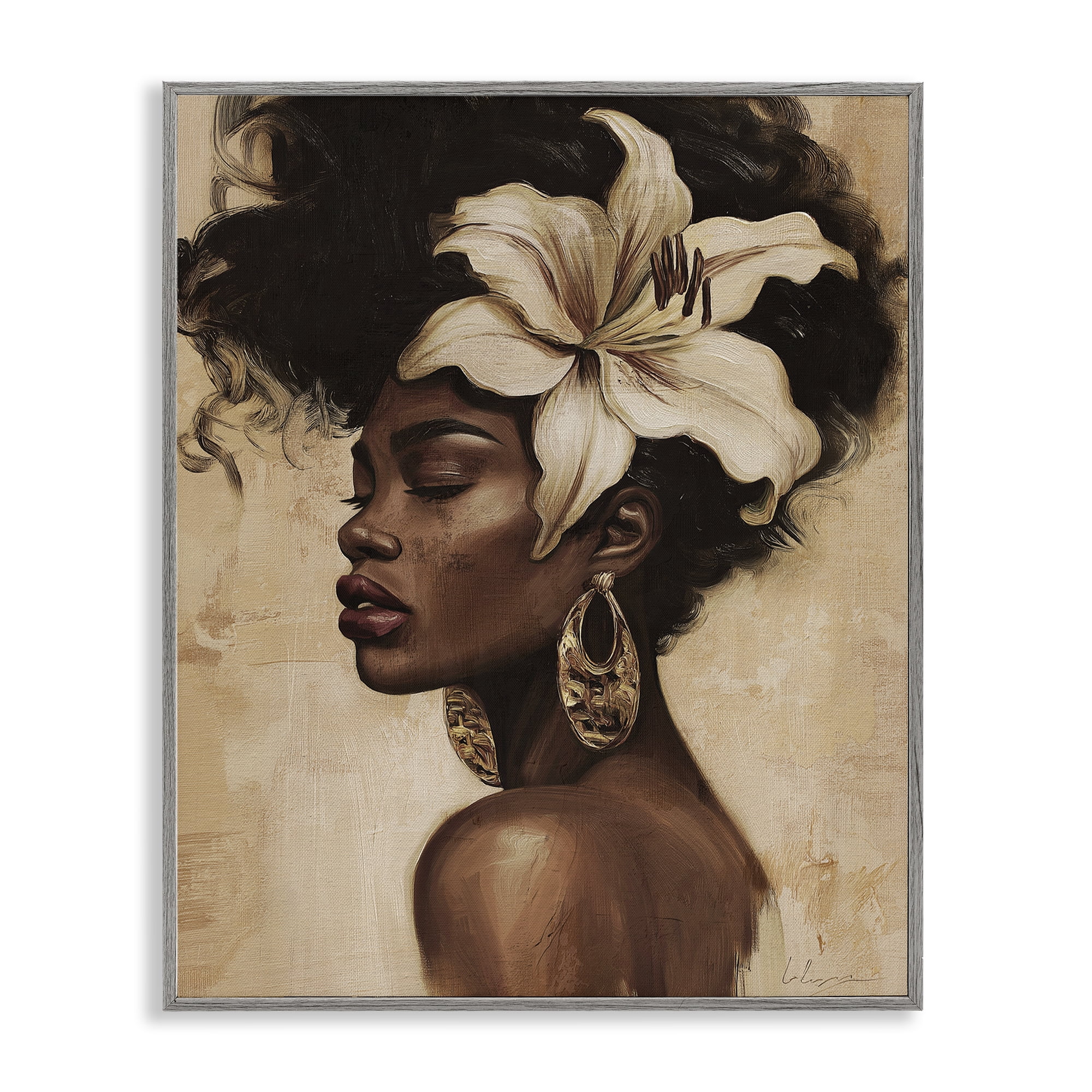 Stupell Industries Nocturne In Ivory Gray Framed Giclee Art, design by Svetlana Aleynikova