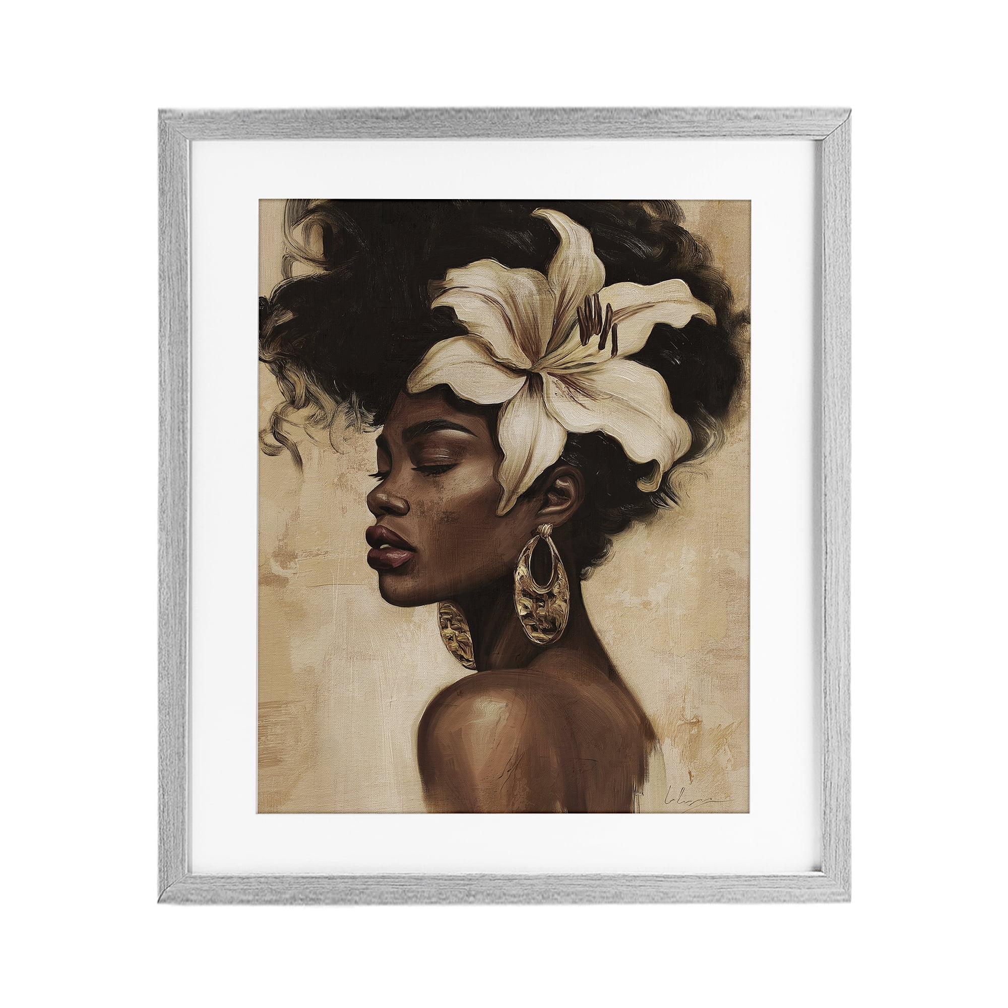 Stupell Industries Nocturne In Ivory Gray Framed Print Under Glass, design by Svetlana Aleynikova