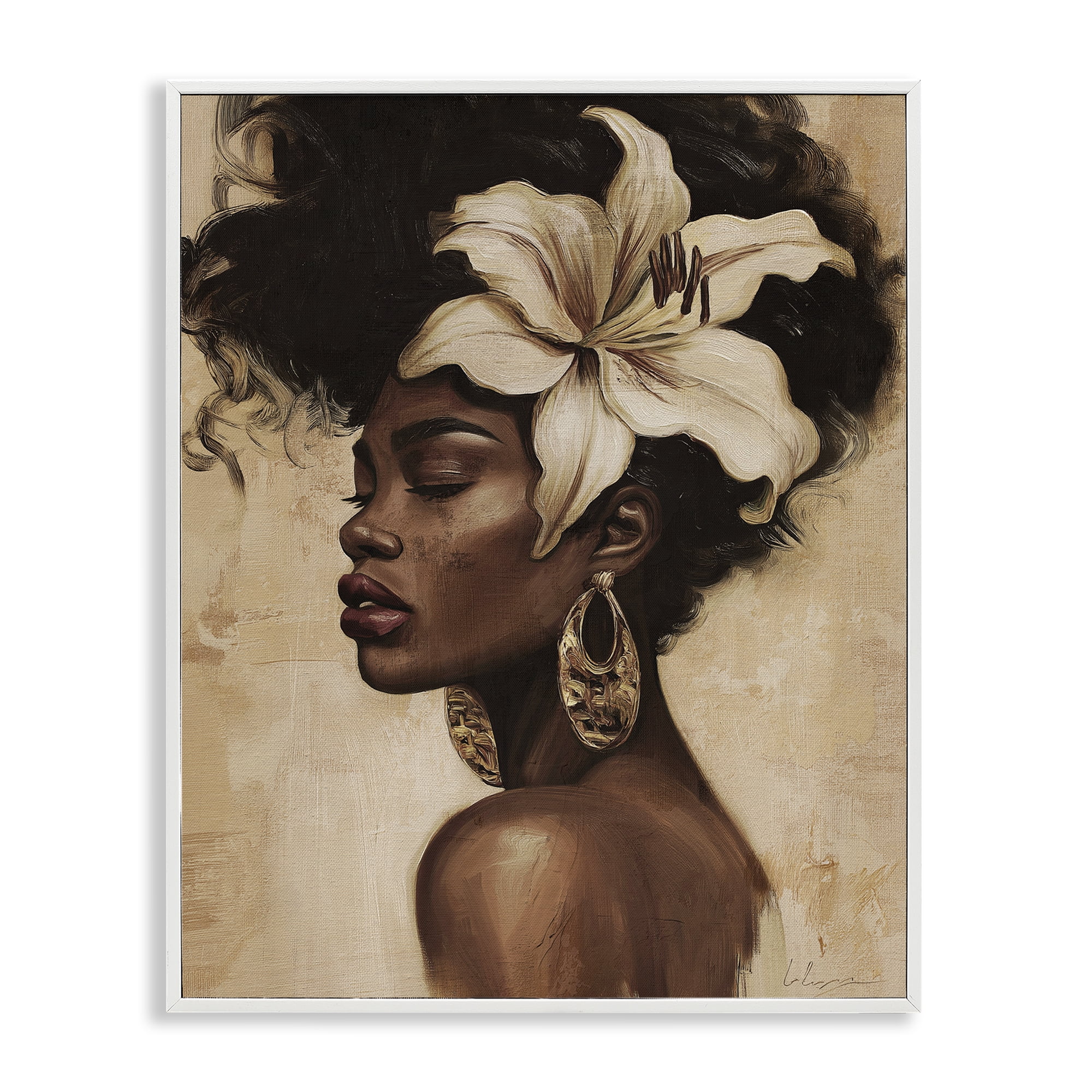 Stupell Industries Nocturne In Ivory White Framed Giclee Art, design by Svetlana Aleynikova