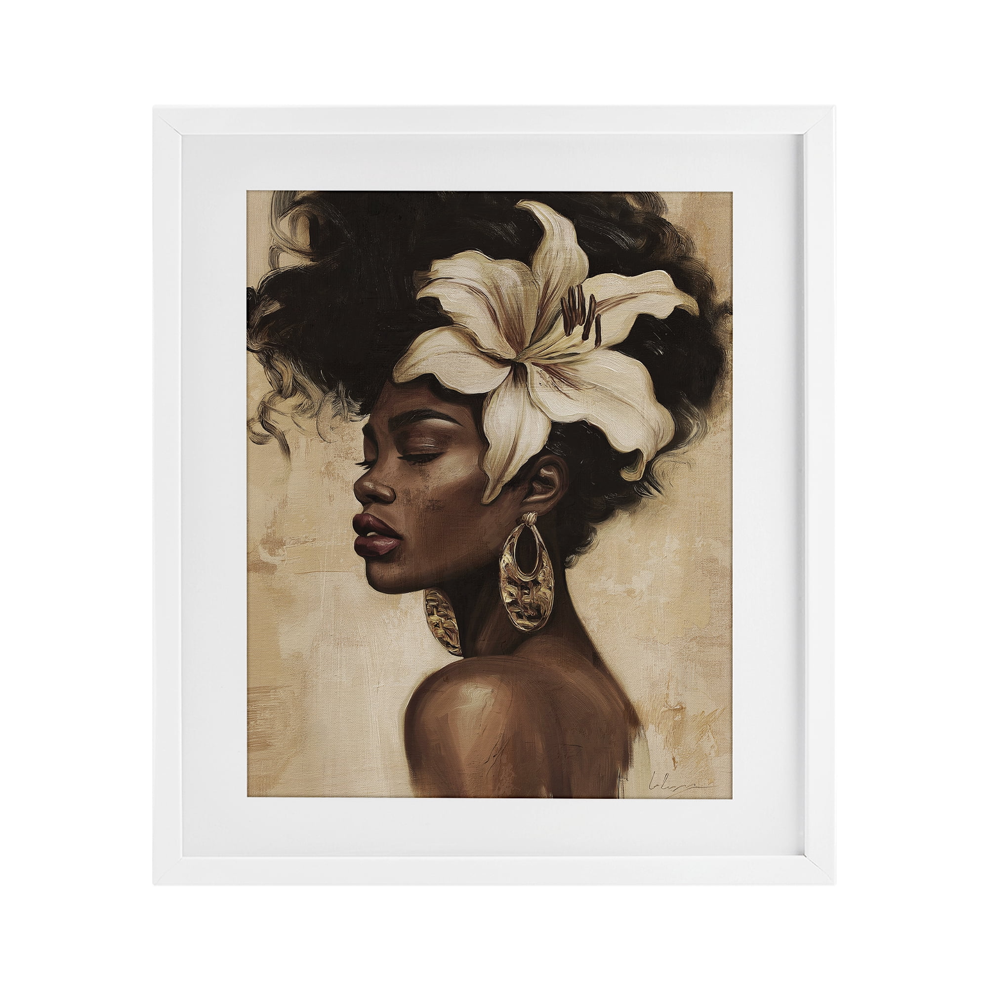 Stupell Industries Nocturne In Ivory White Framed Print Under Glass, design by Svetlana Aleynikova