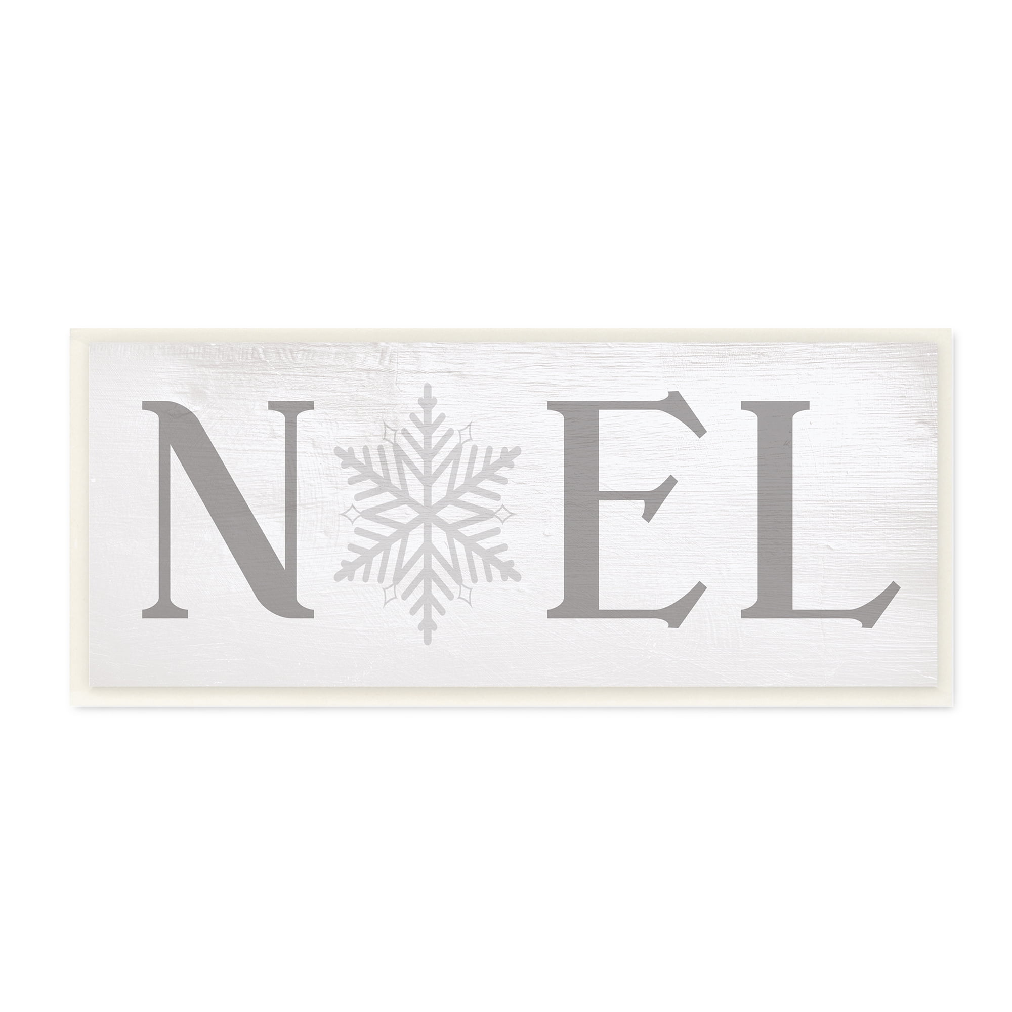 Stupell Industries Noel Christmas Phrase Winter Snowflake Typography Typography Painting Unframed Art Print Wall Art, 7 x 17